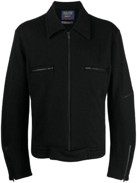 zip-up wool shirt jacket by YOHJI YAMAMOTO