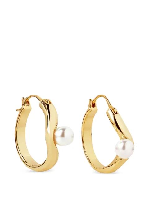 Twerti pearl hoop earrings by YOJ