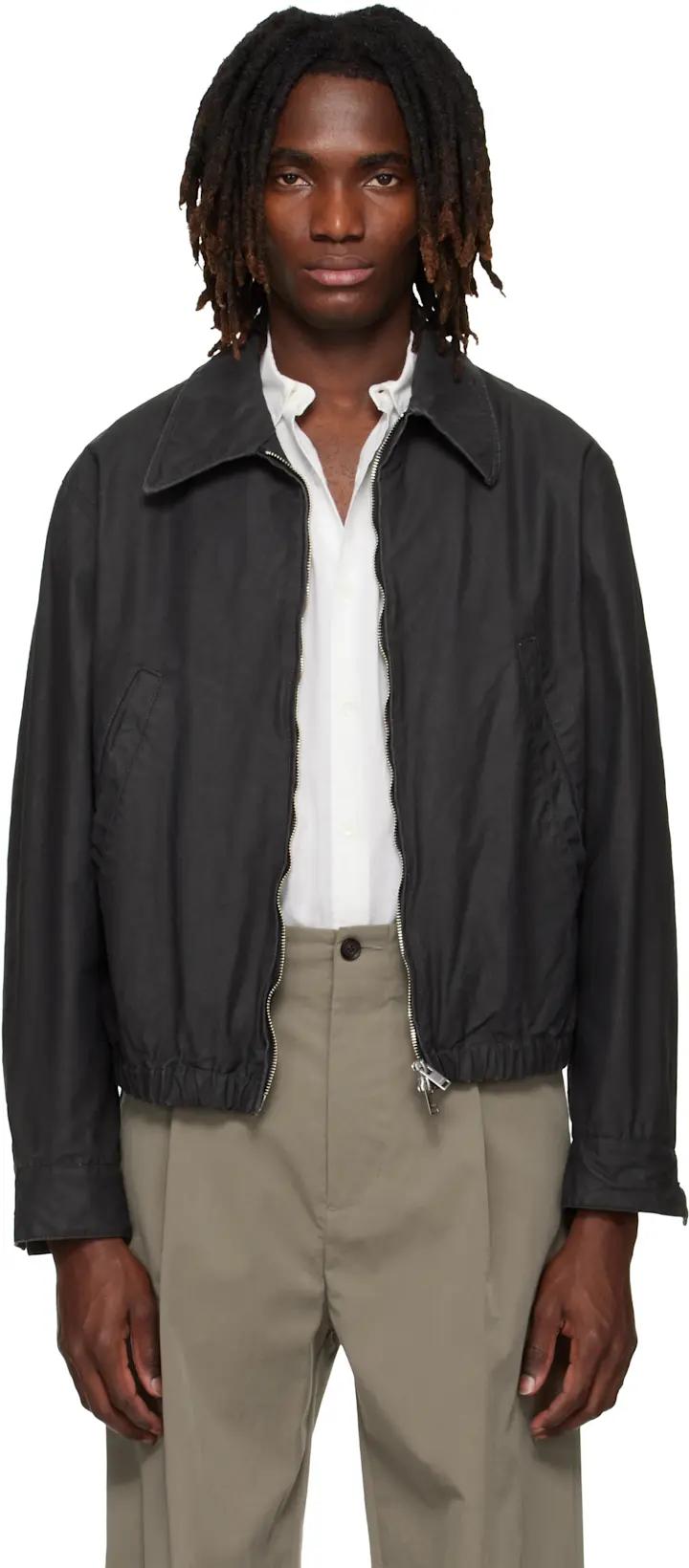 Black Coating Cotton Drizzler Jacket by YOKE