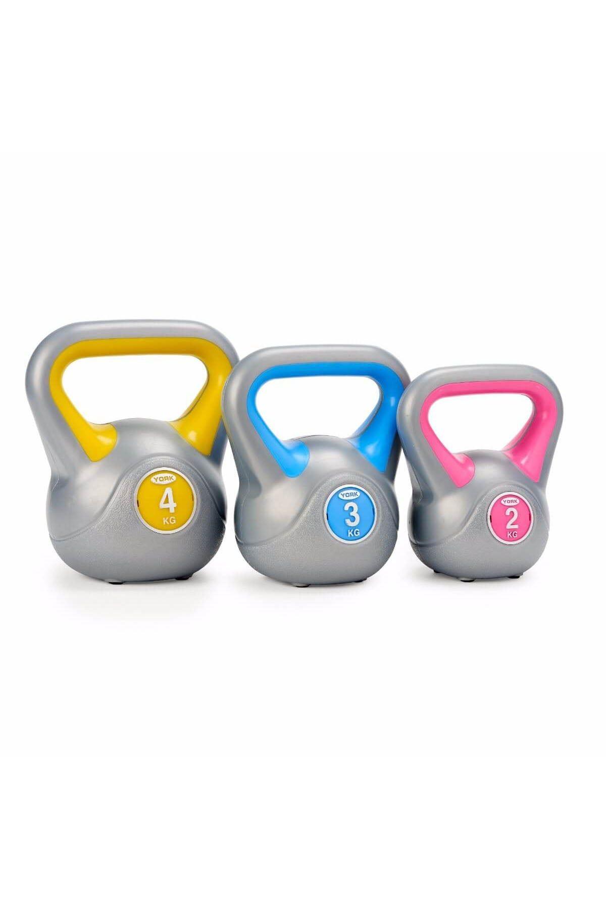 Vinyl Kettlebell Set 2,3,4kg by YORK