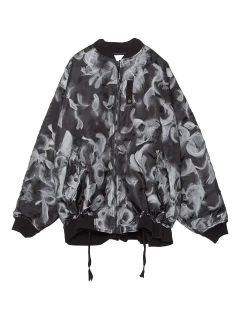 feather-print bomber jacket by YOSHIOKUBO