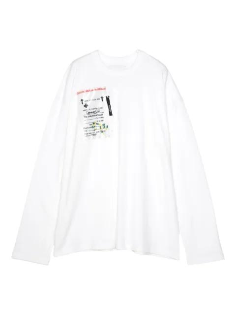label-print long-sleeve T-shirt by YOSHIOKUBO