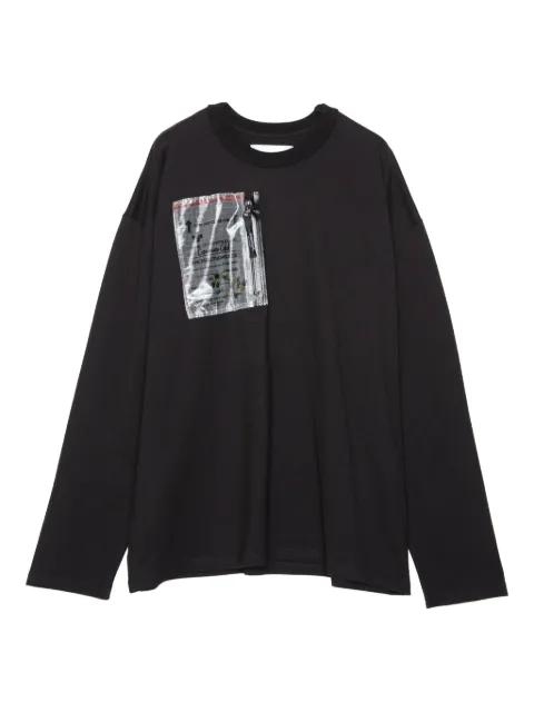 pocket zip-fastening long-sleeves T-shirt by YOSHIOKUBO