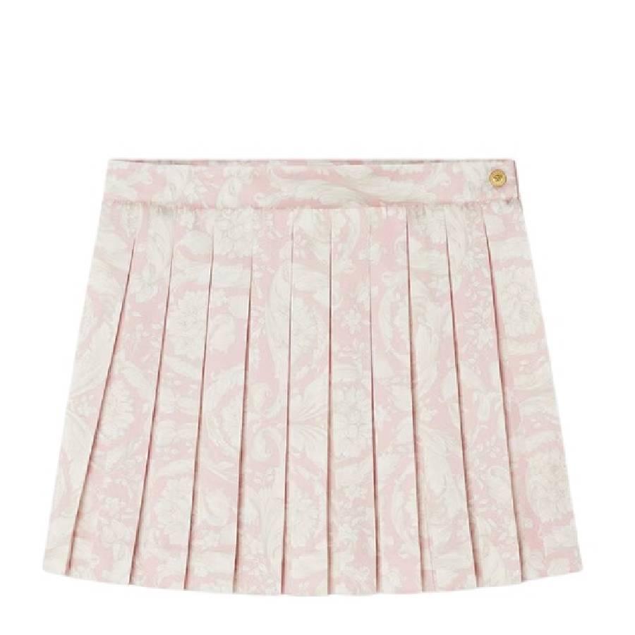 Young Versace Girls Barocco Print Pleated Skirt by YOUNG VERSACE