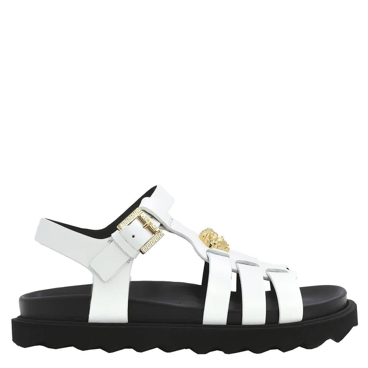 Young Versace Girls Leather Medusa Sandals by YOUNG VERSACE