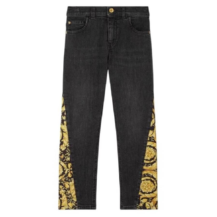 Young Versace Kids Barocco Print Jeans by YOUNG VERSACE