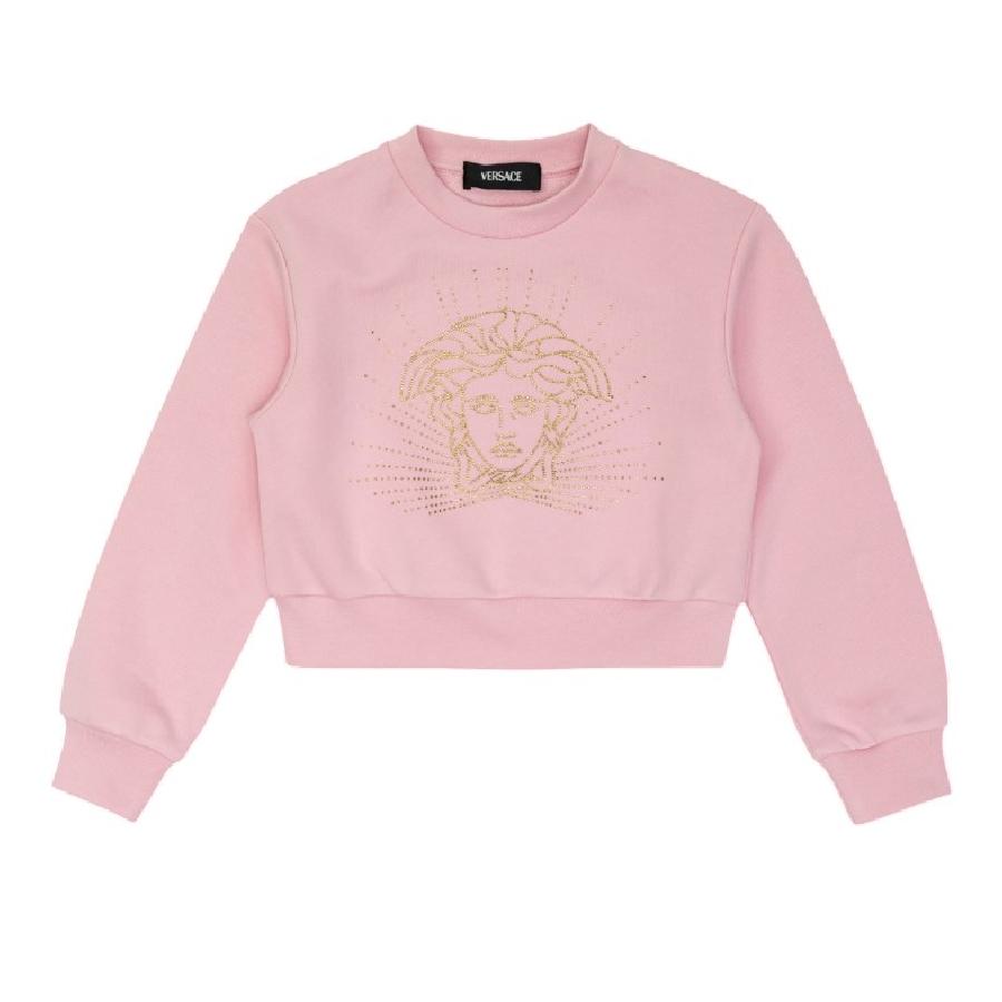 Young Versace Kids Crystal Medusa Cotton Sweatshirt by YOUNG VERSACE