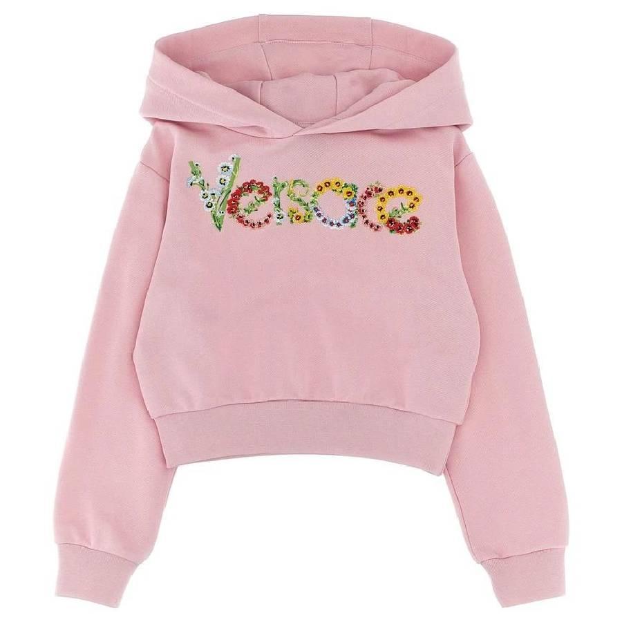 Young Versace Kids Floral Logo Embroidered Hoodie by YOUNG VERSACE