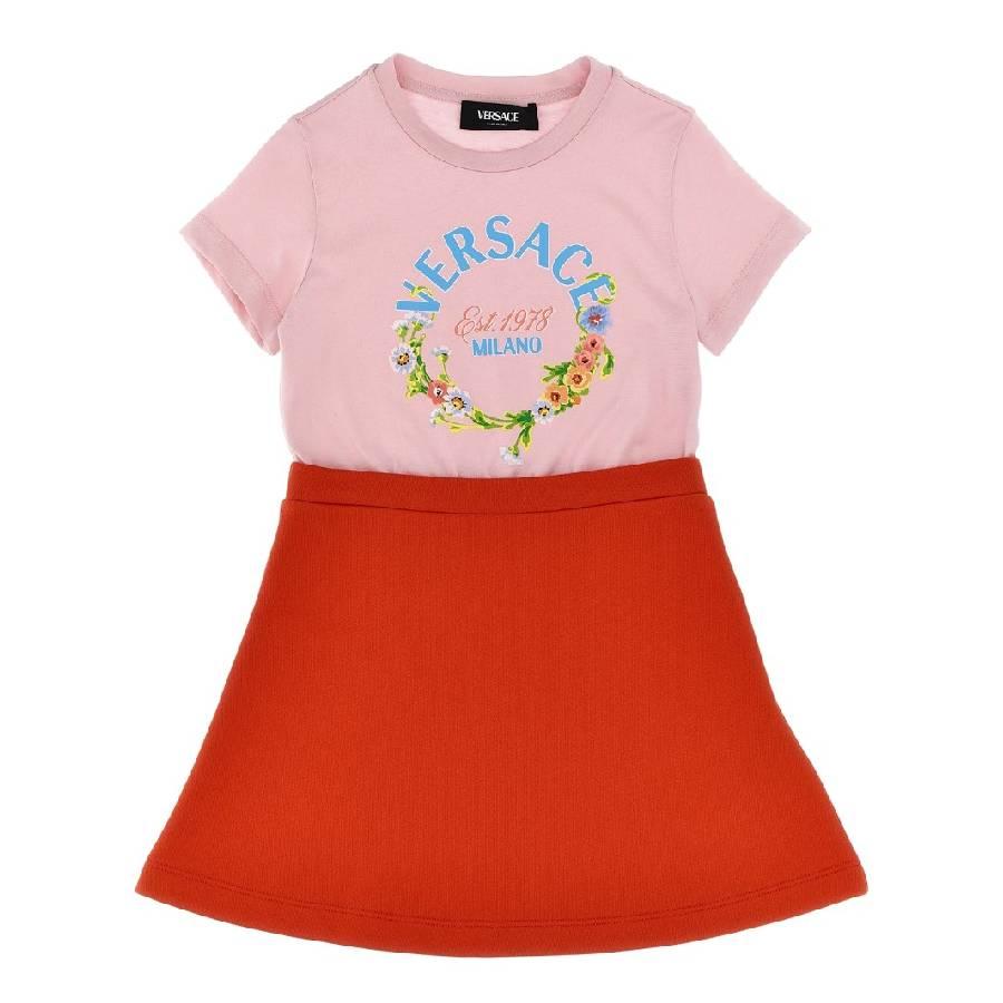 Young Versace Short Sleeve Floral Cotton Dress by YOUNG VERSACE