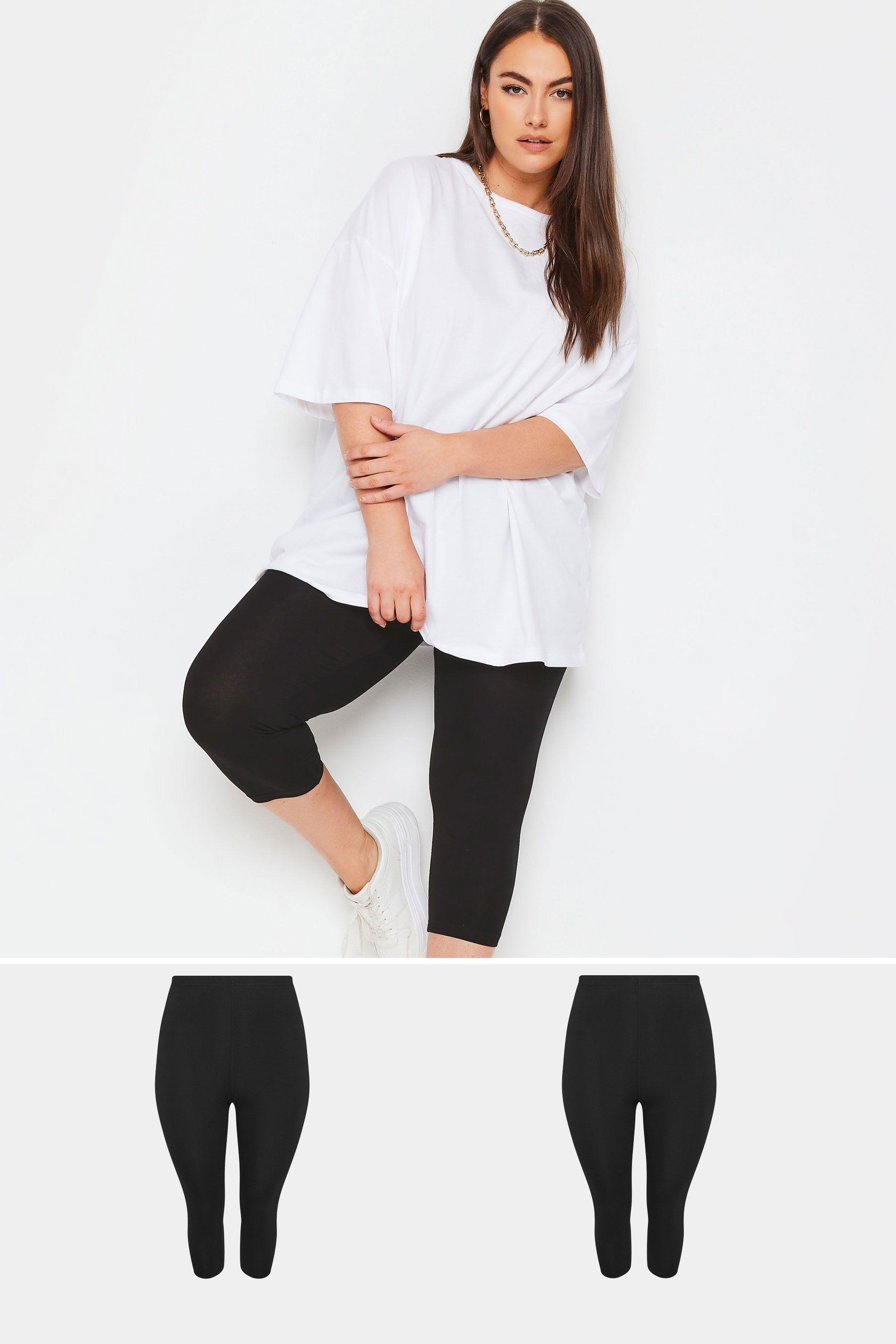 2 Pack Cropped Length Leggings by YOURS