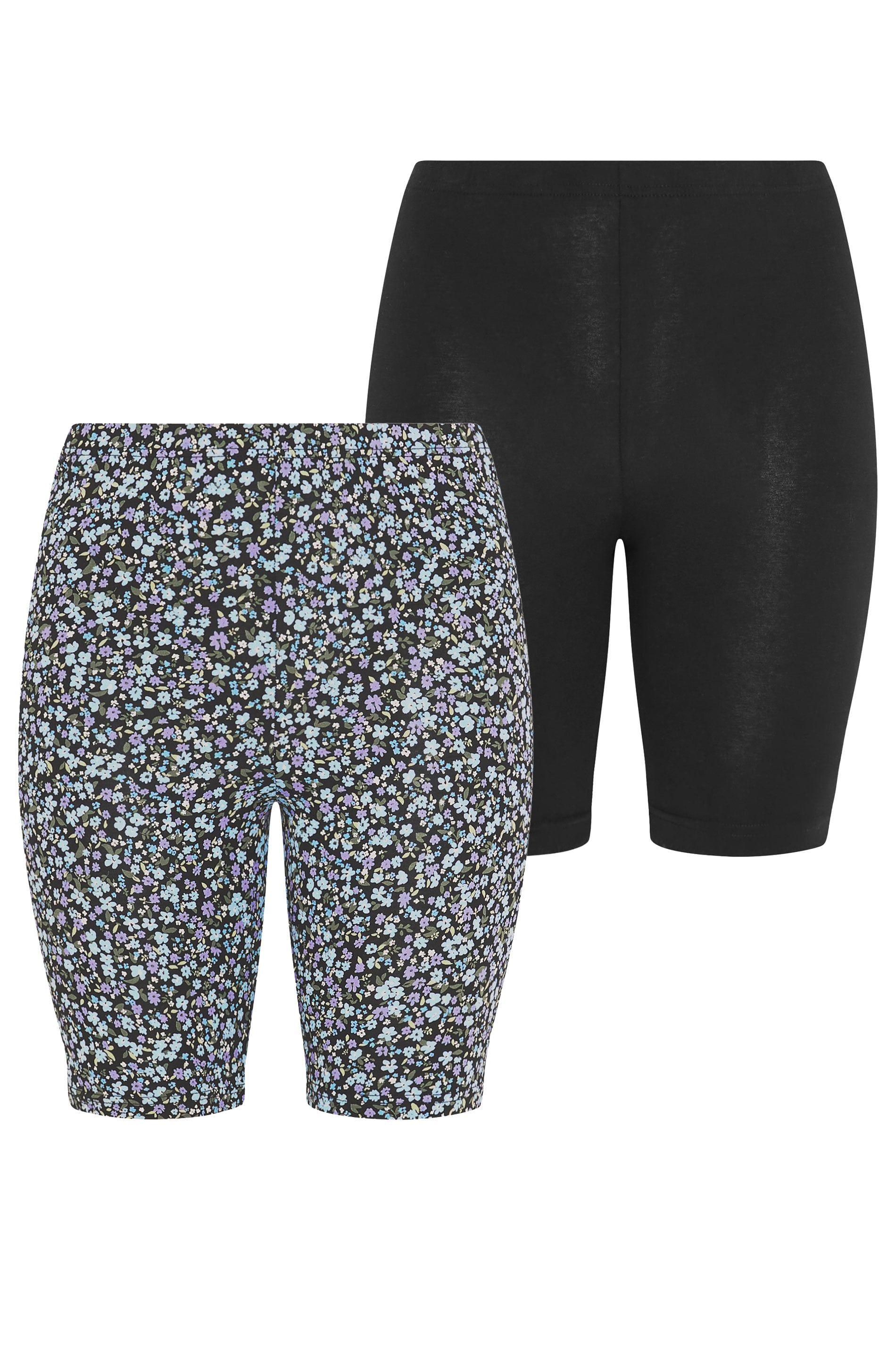 2 Pack Ditsy Cycling Shorts by YOURS
