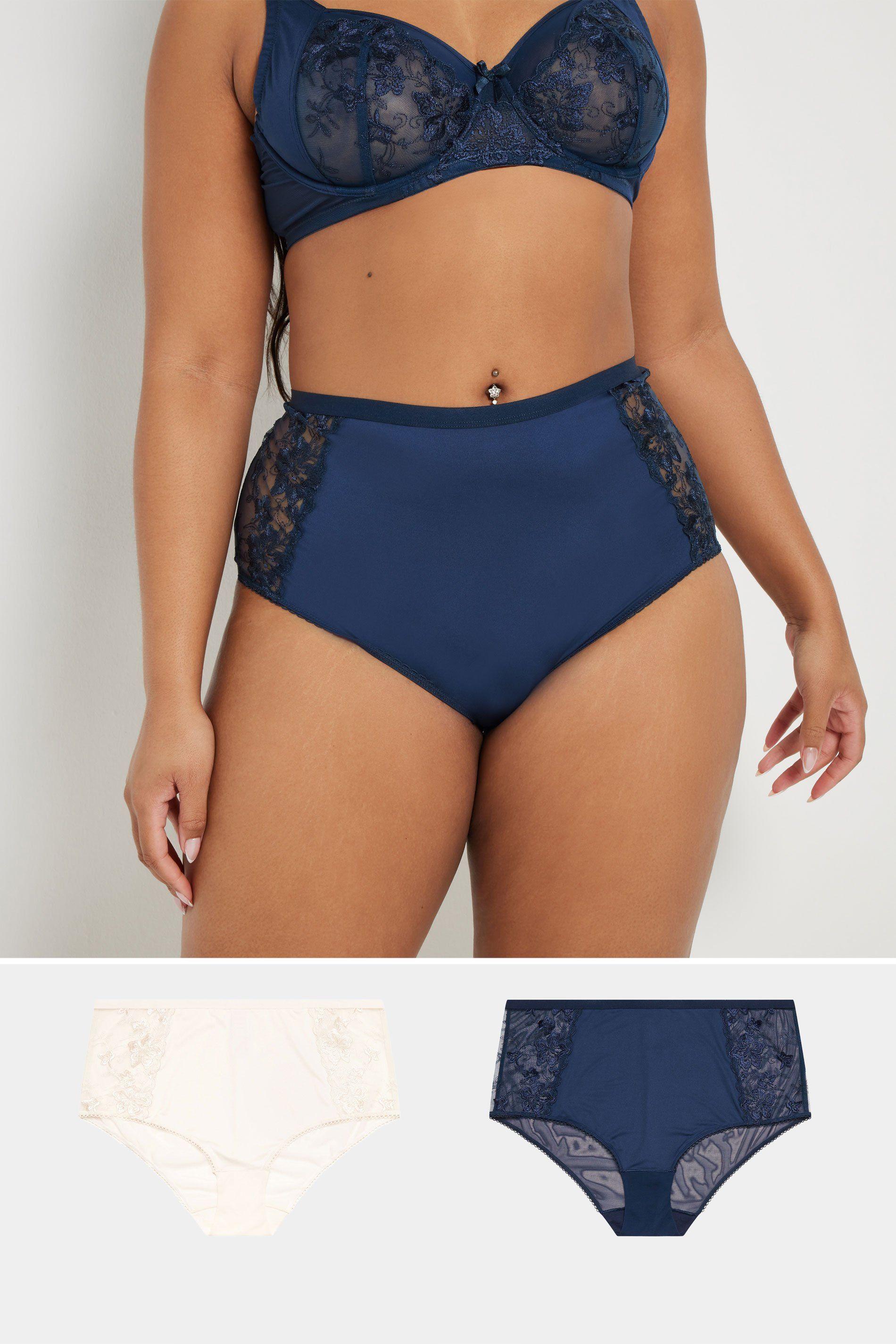 2 Pack Embroidered Full Briefs by YOURS