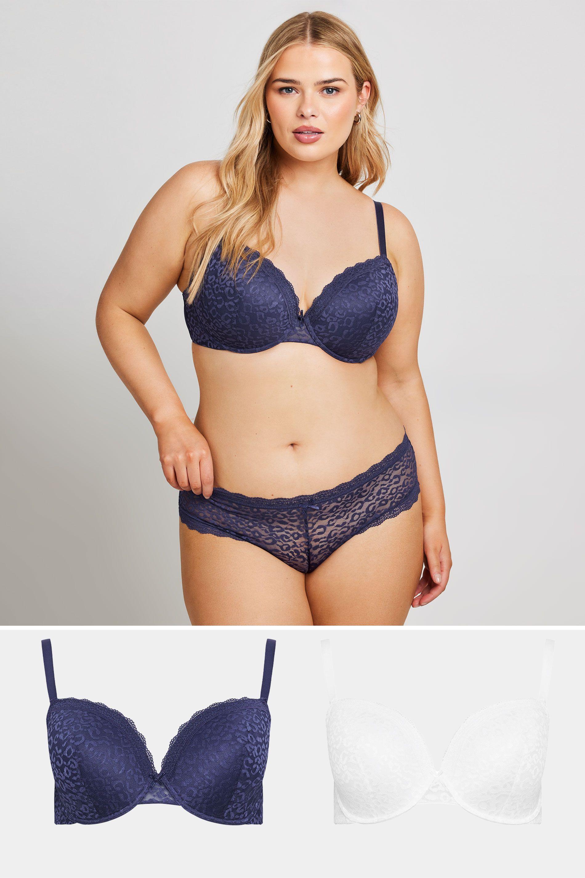 2 Pack Lace Trim Padded Bras by YOURS