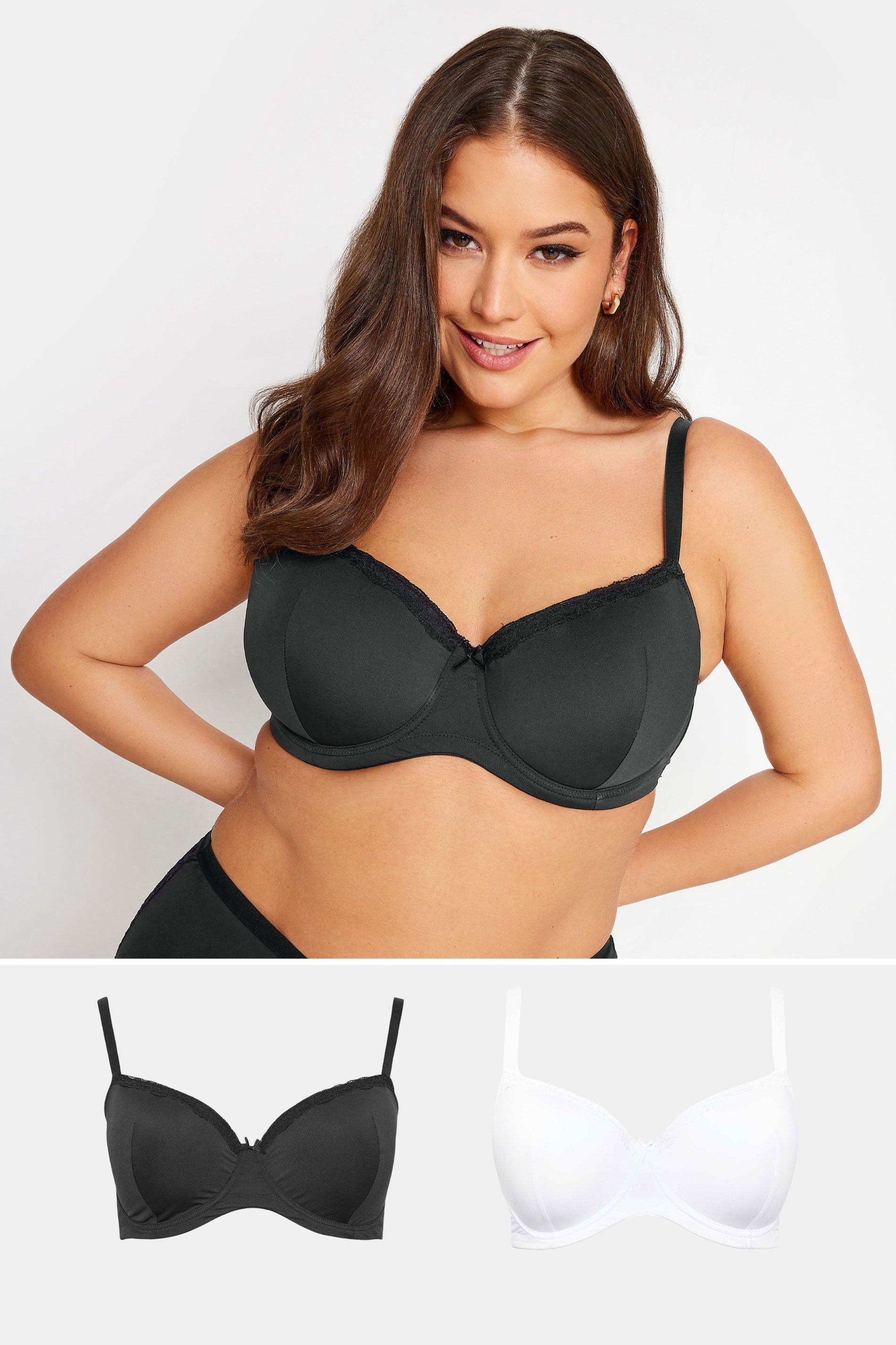 2 Pack Lace Trim T-Shirt Bras by YOURS