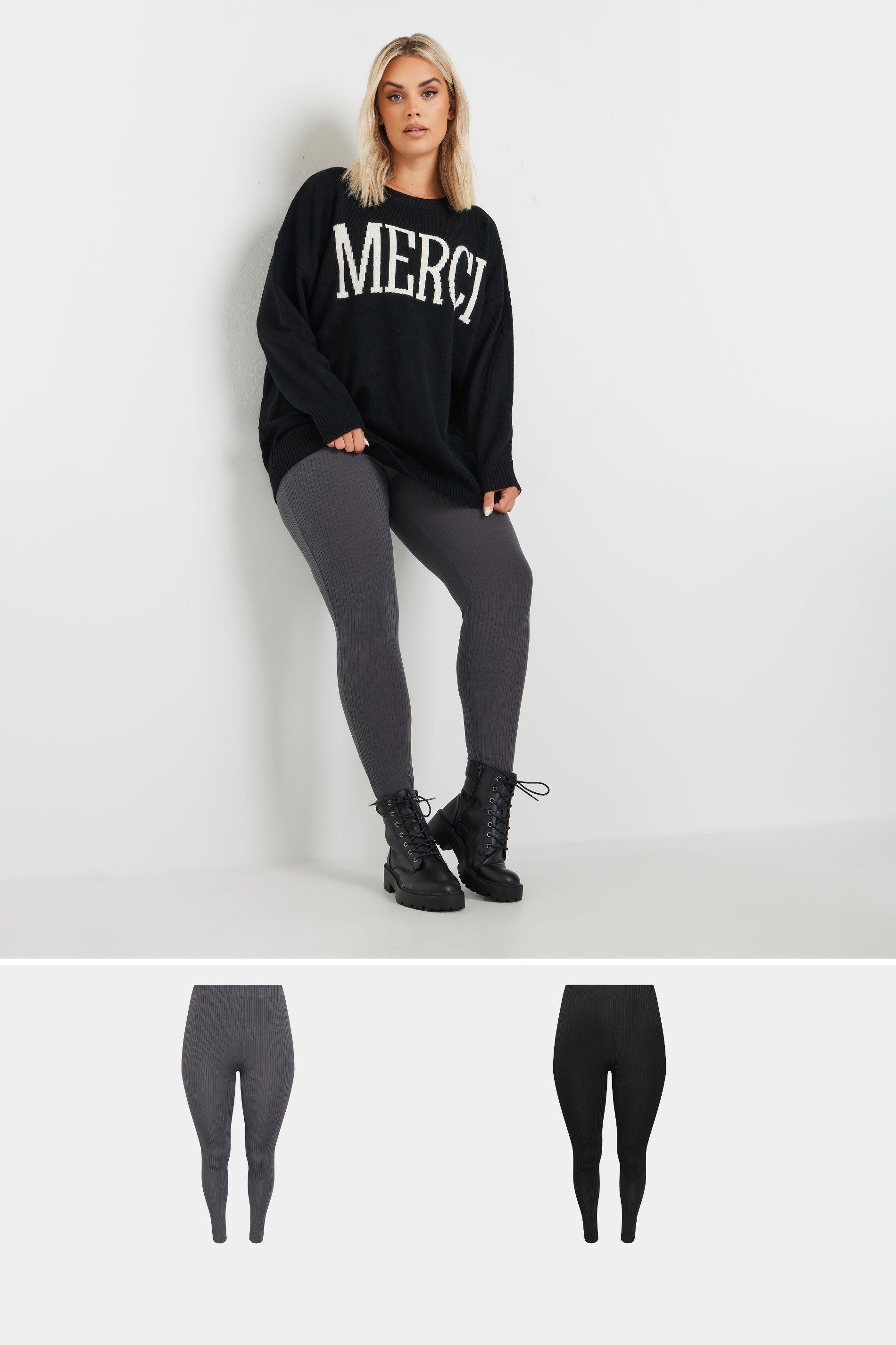 2 Pack Ribbed Leggings by YOURS
