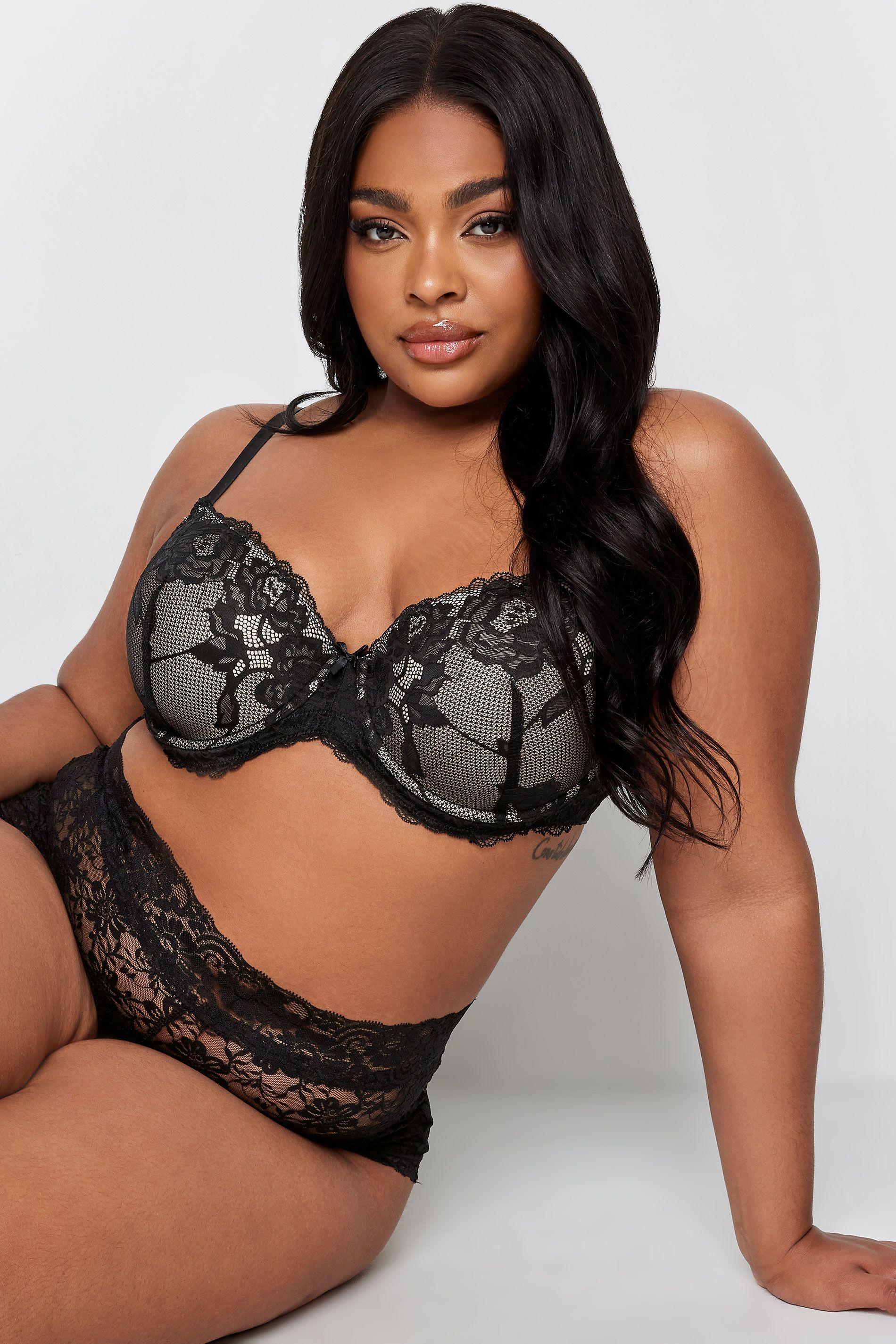 2 Pack Satin Lace Padded Bras by YOURS