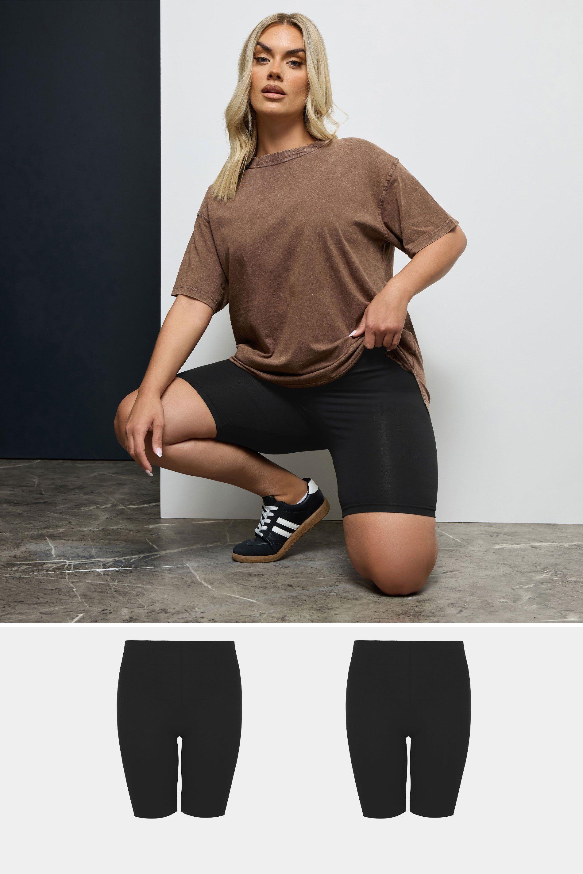 2 Pack Stretch Cycling Shorts by YOURS