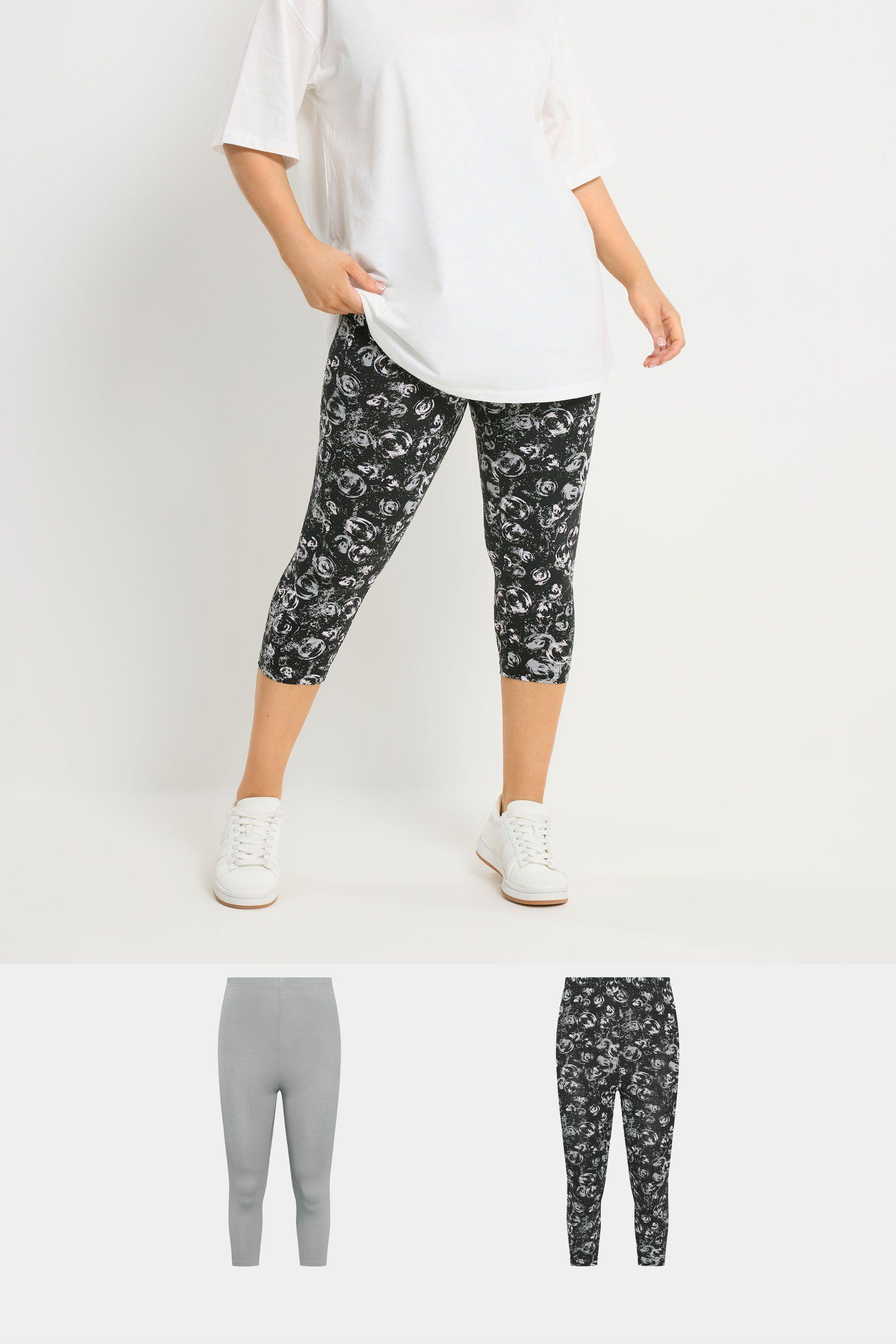 2 Pack Swirl Cropped Leggings by YOURS