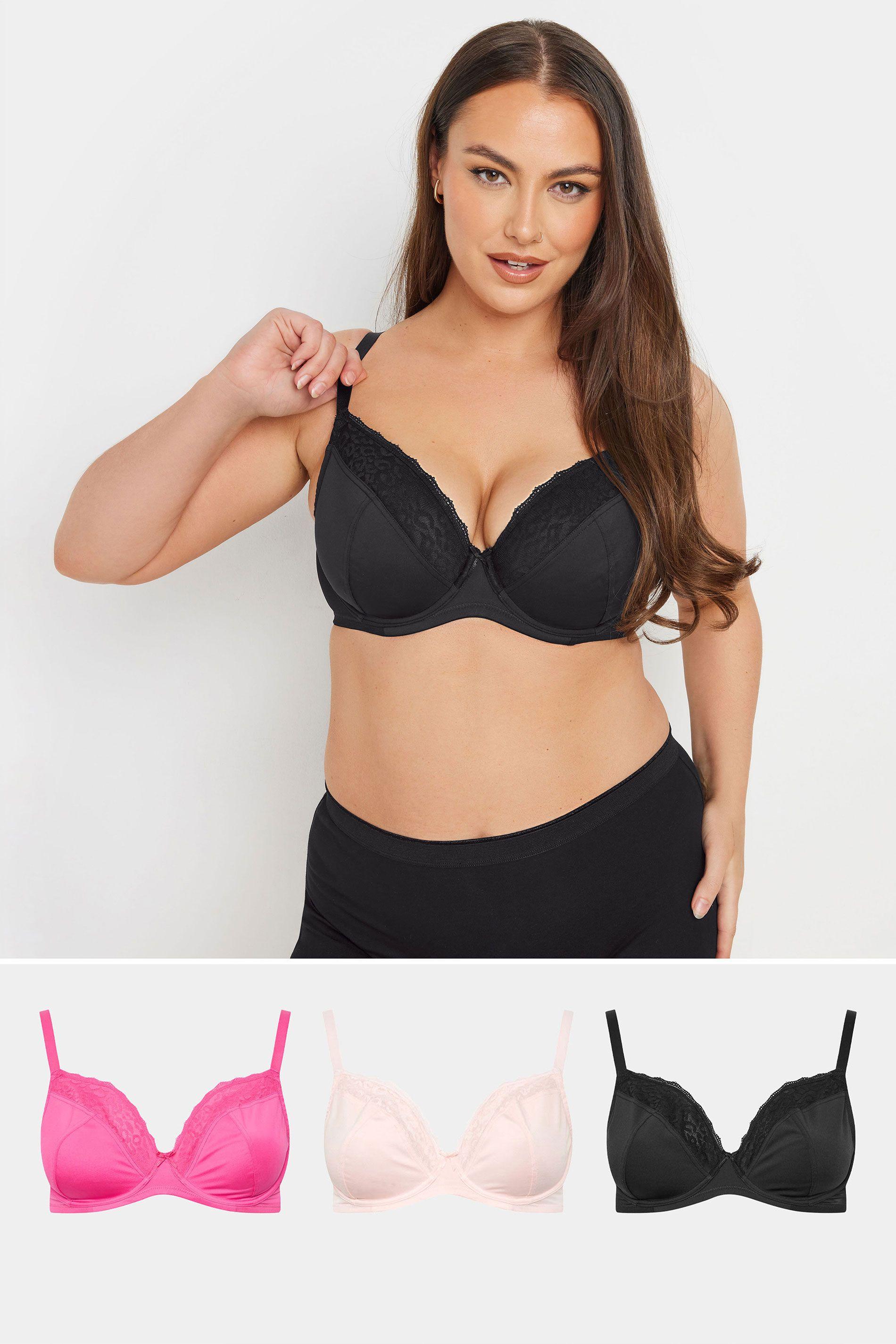 3 Pack Animal Mesh Underwired Bras by YOURS