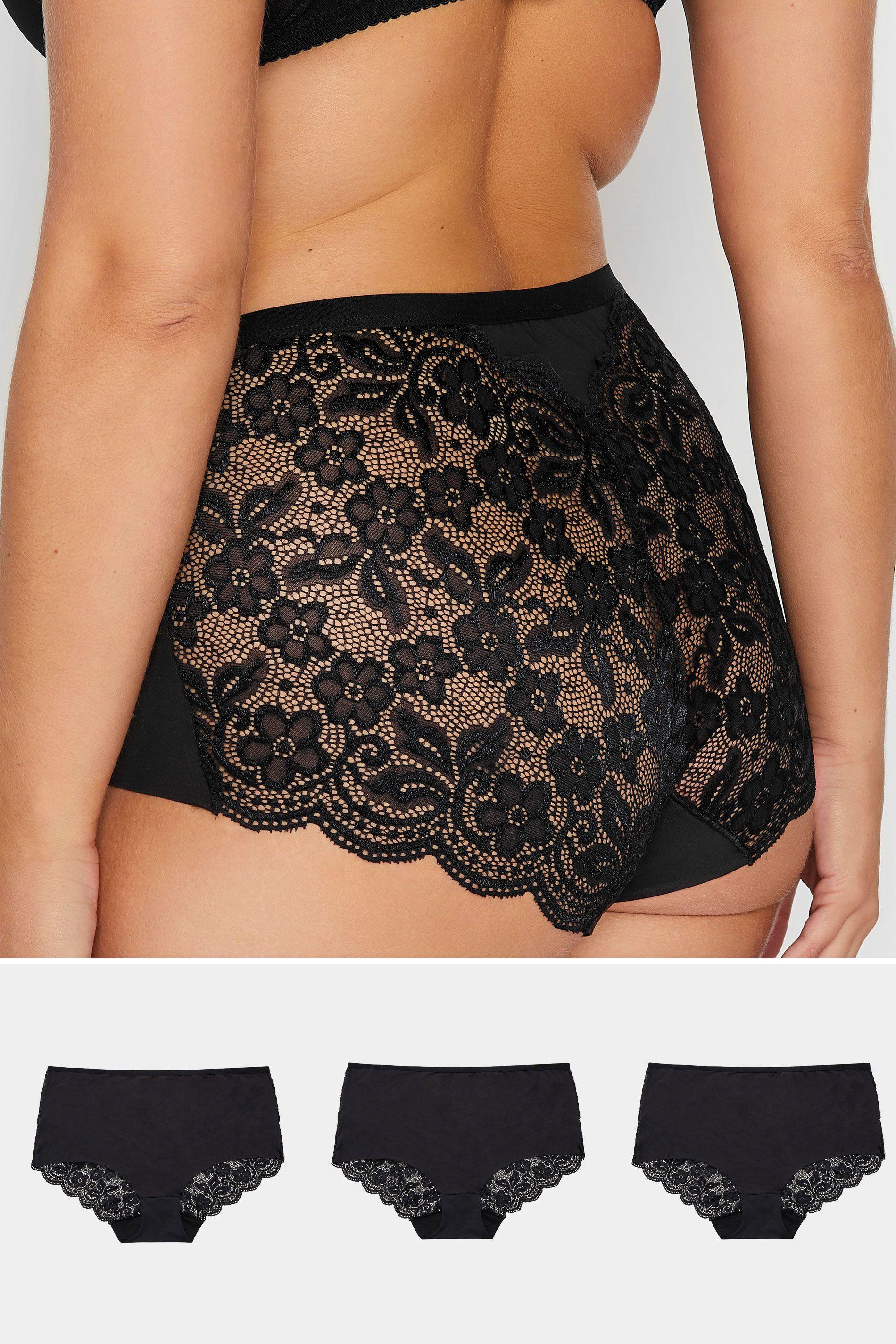 3 Pack Lace Full Briefs by YOURS
