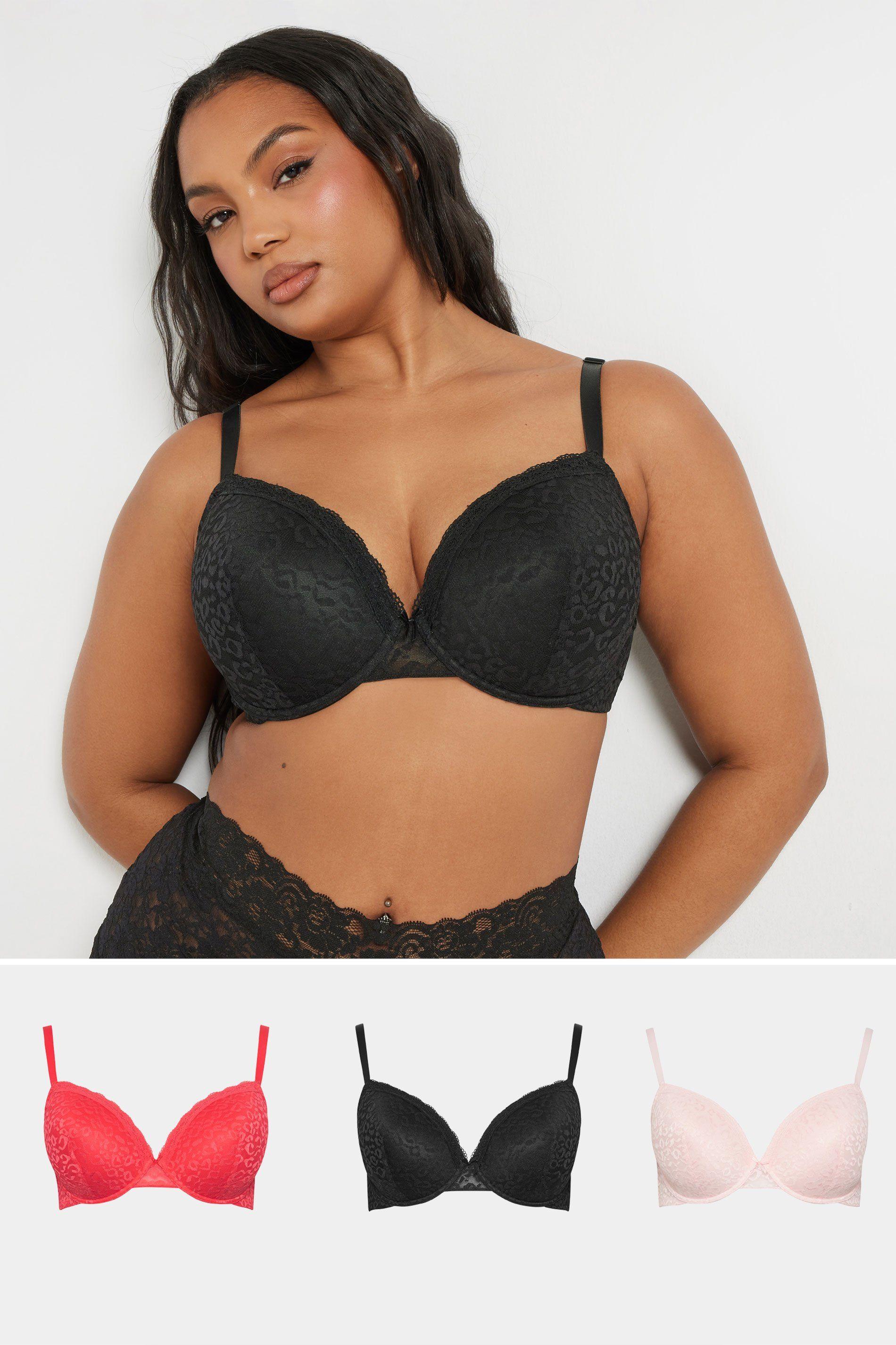 3 Pack Leopard Padded Bras by YOURS