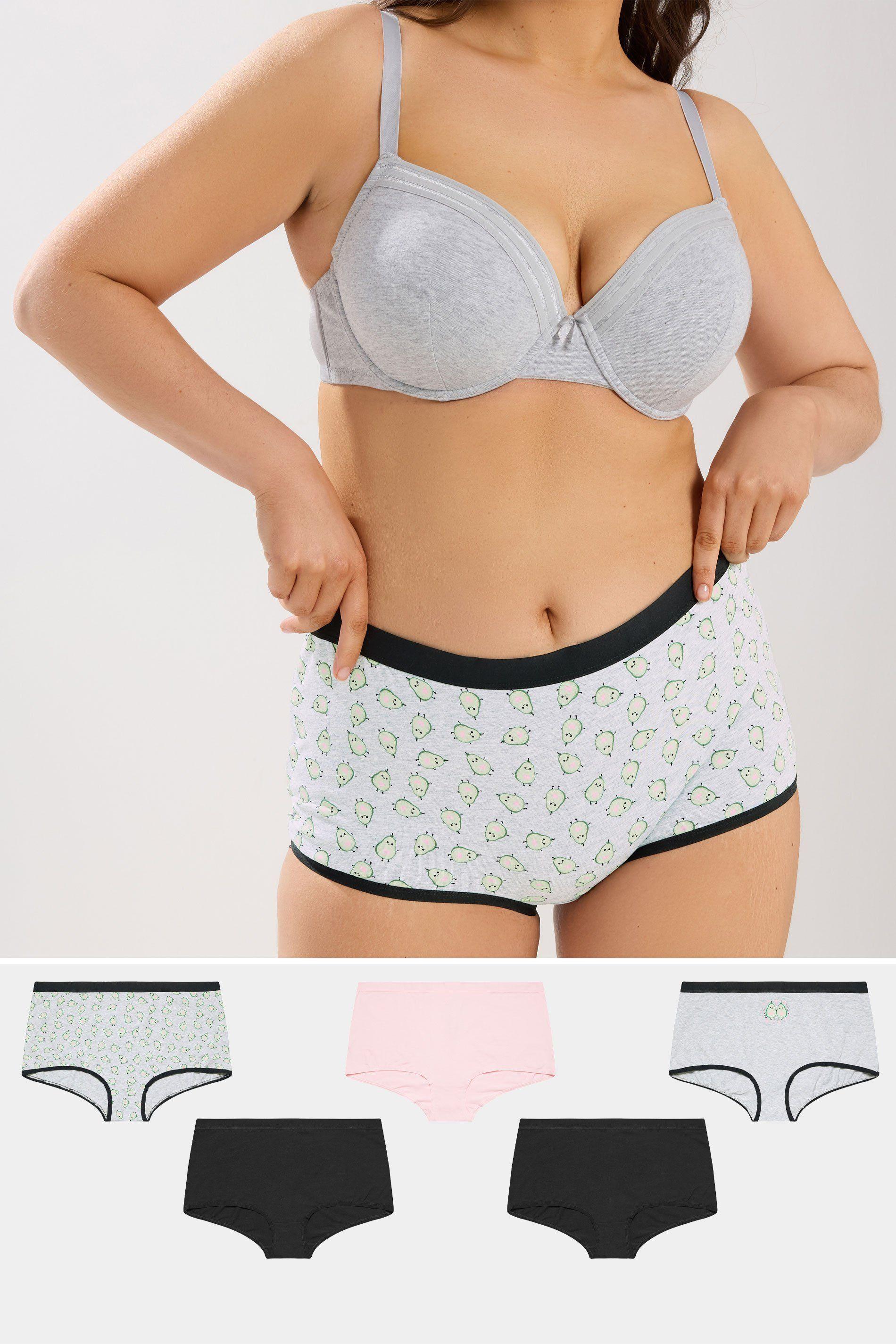 5 Pack Avocado Print Shorts by YOURS