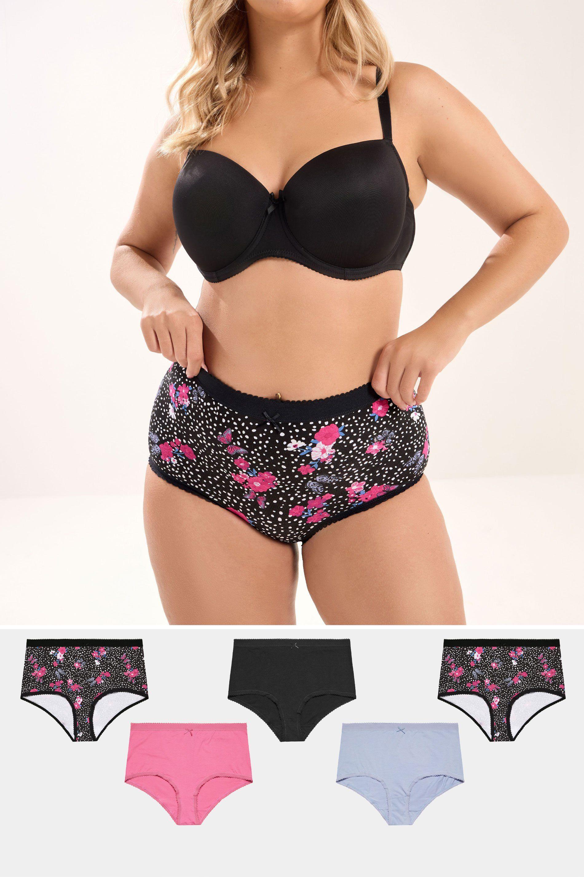 5 Pack Butterfly Full Briefs by YOURS