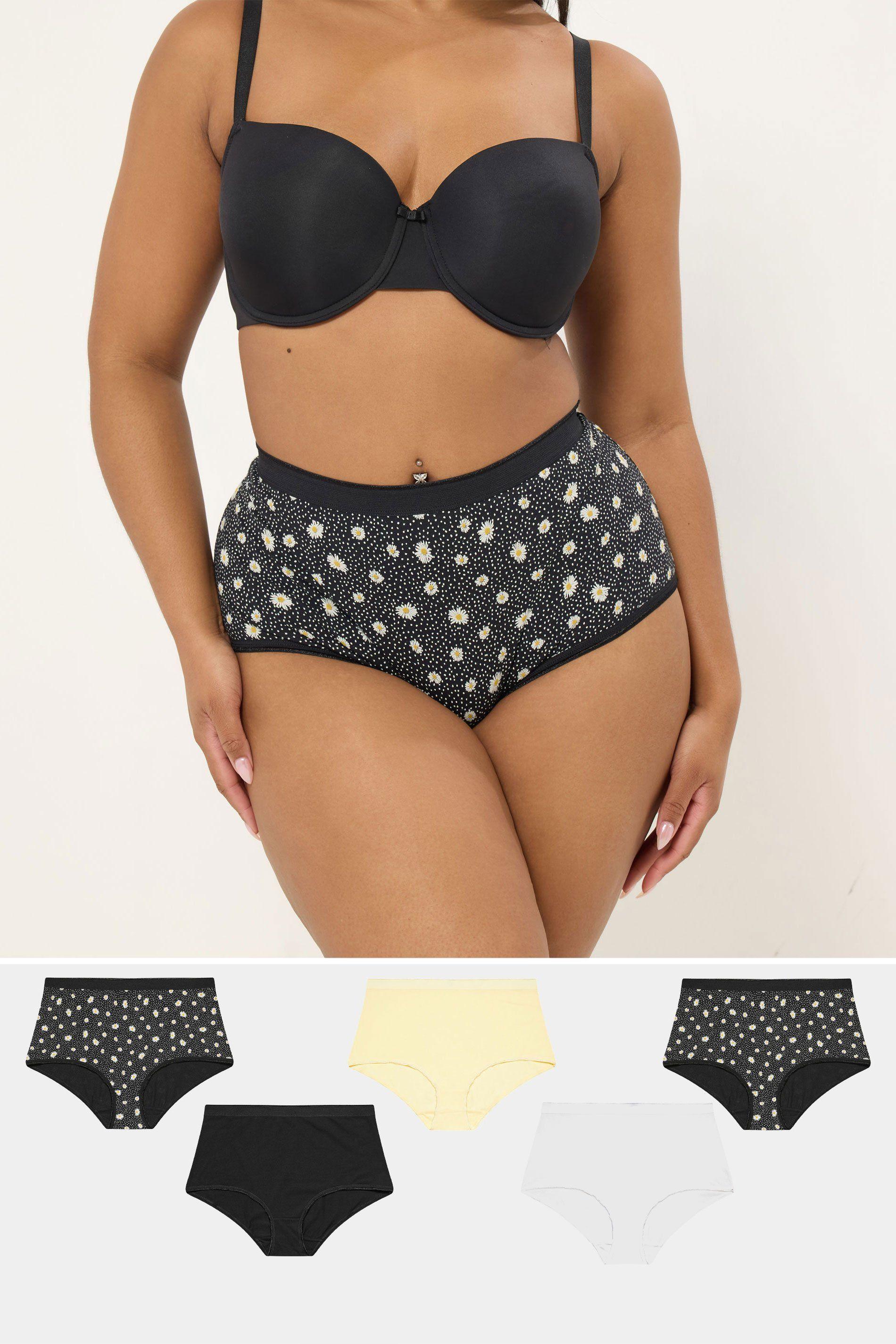 5 Pack Daisy Full Briefs by YOURS