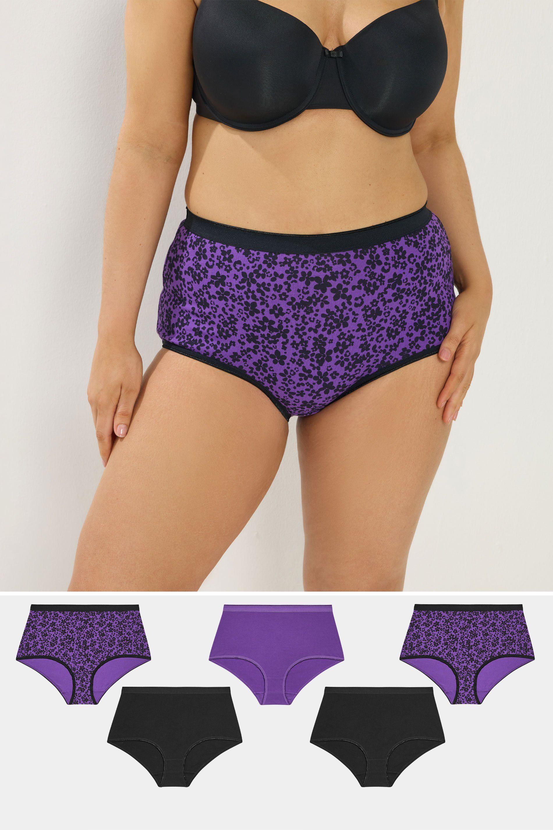 5 Pack Ditsy Print Full Briefs by YOURS