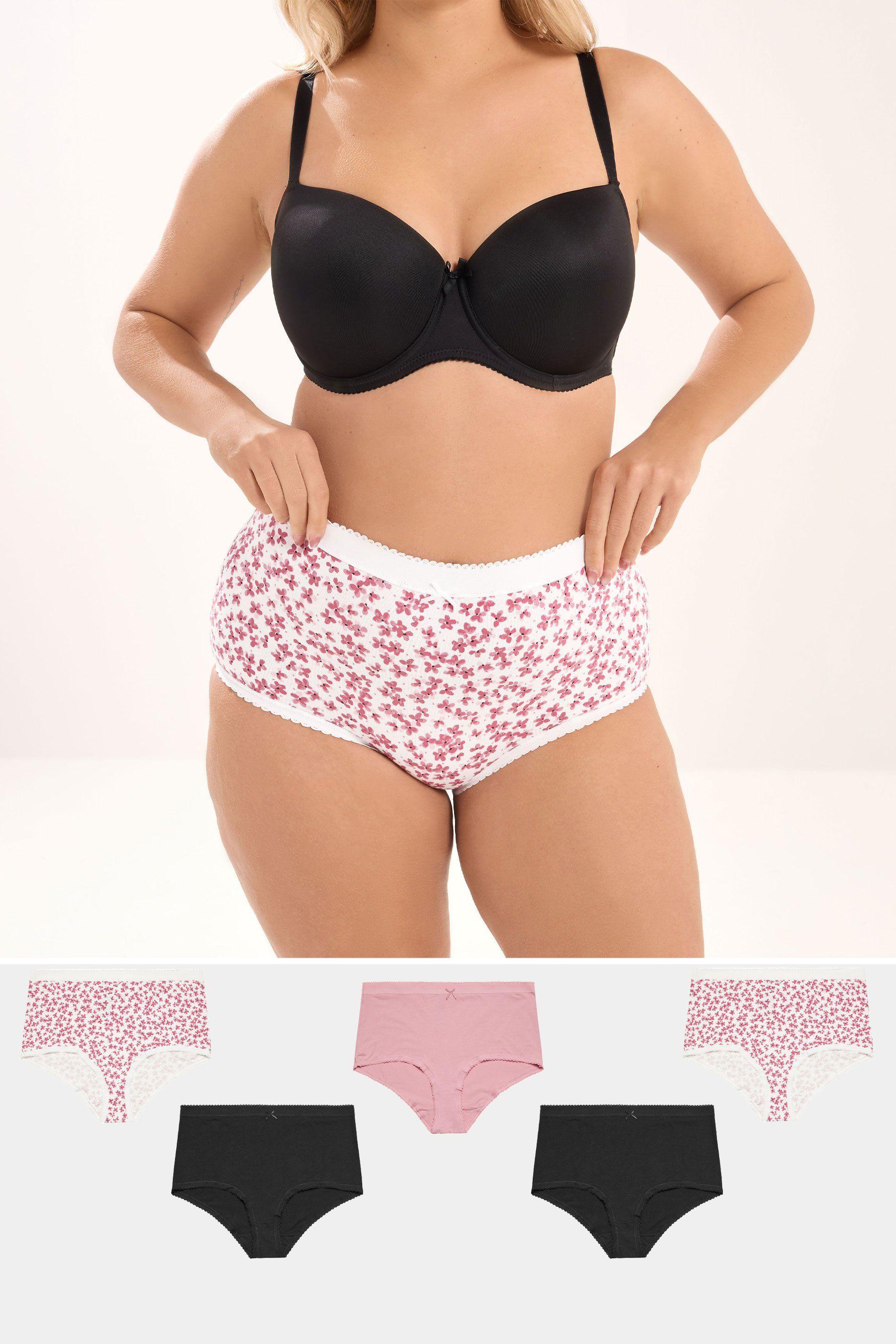 5 Pack Floral Full Briefs by YOURS