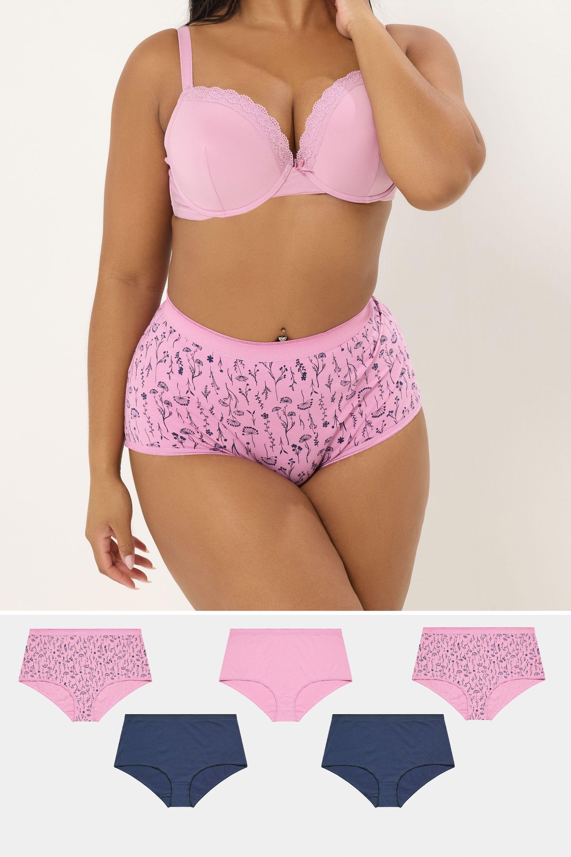 5 Pack Floral Full Briefs by YOURS