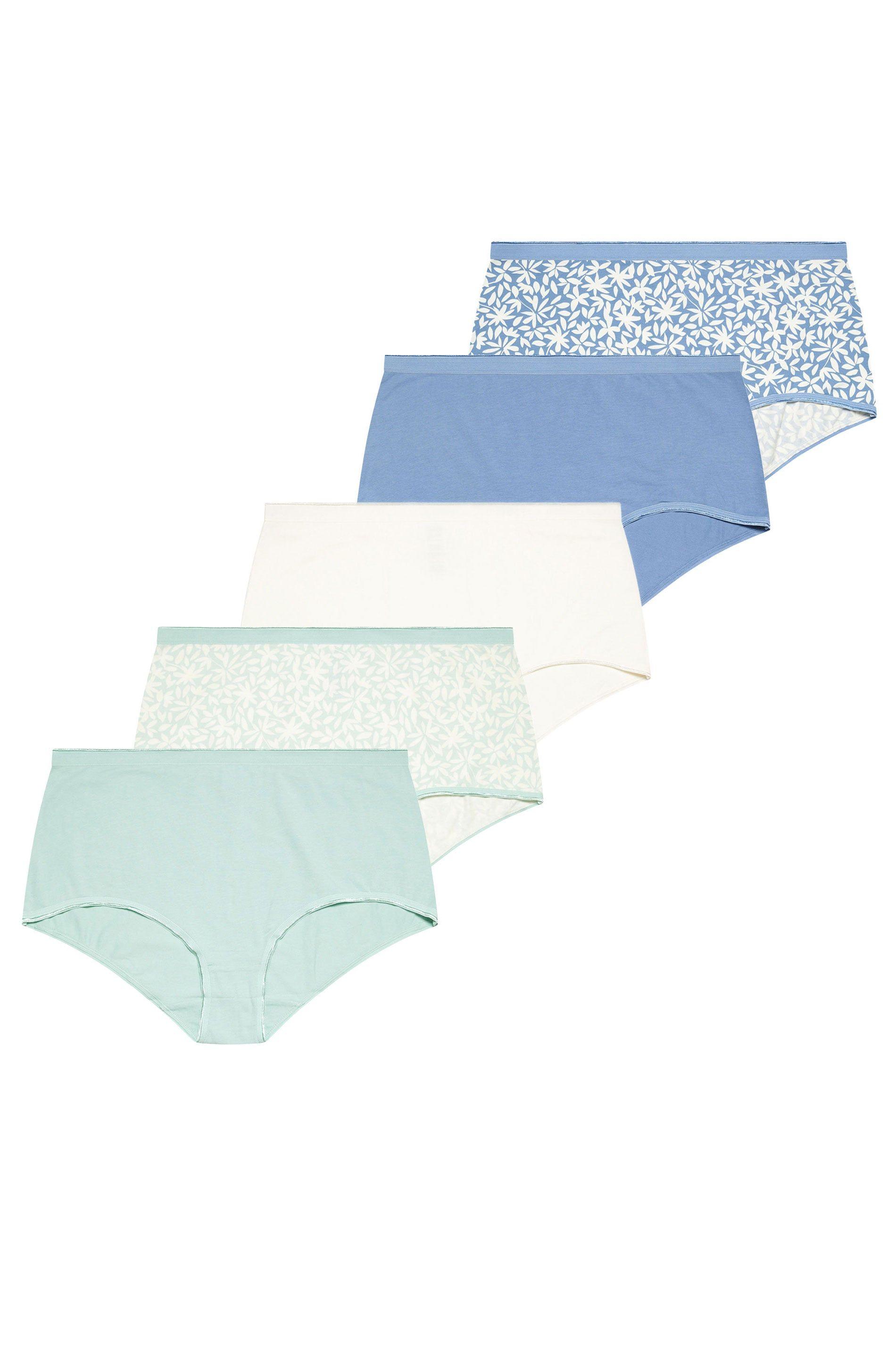 5 Pack Leaf Print Full Briefs by YOURS
