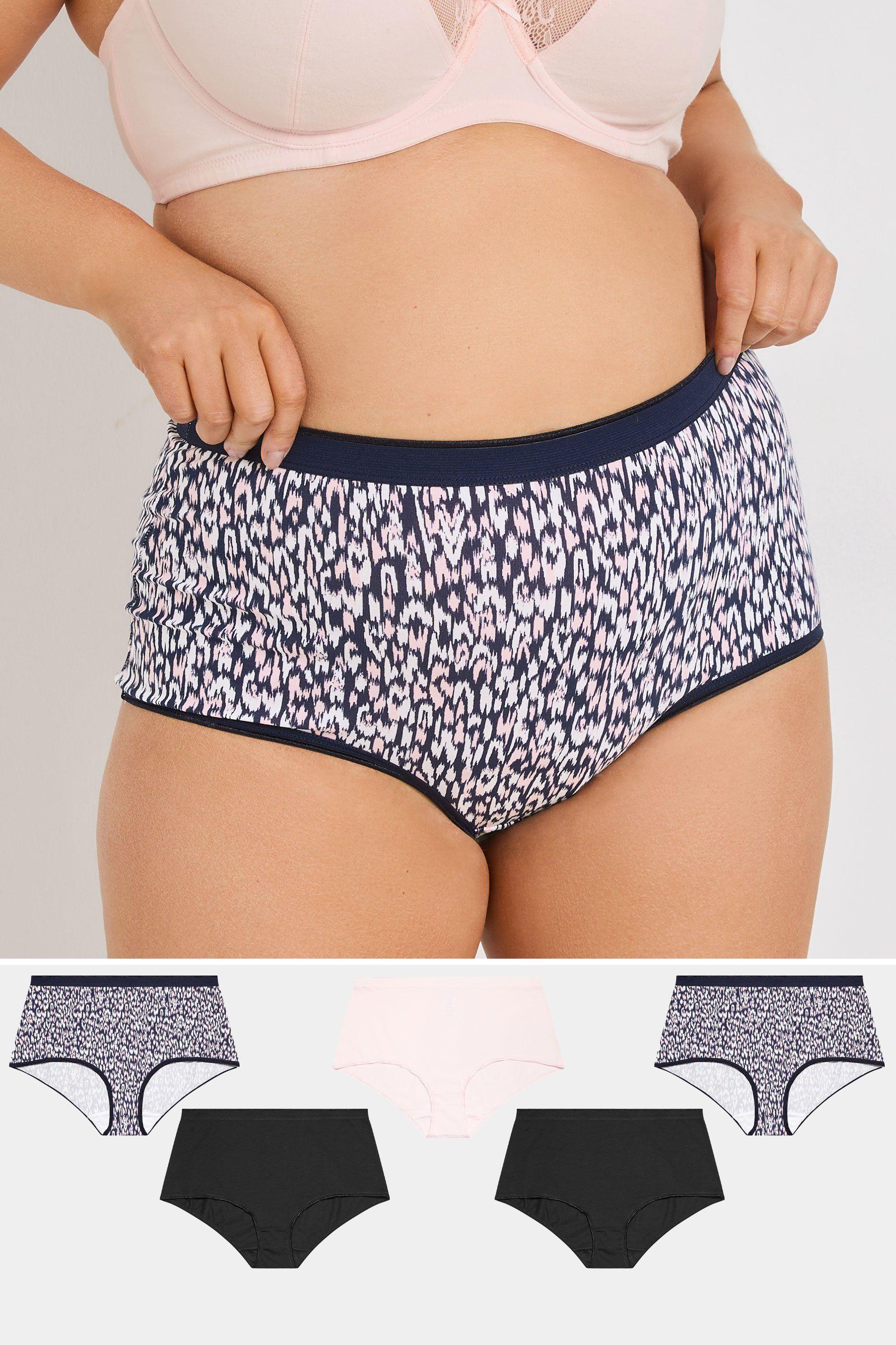 5 Pack Leopard Print Full Briefs by YOURS