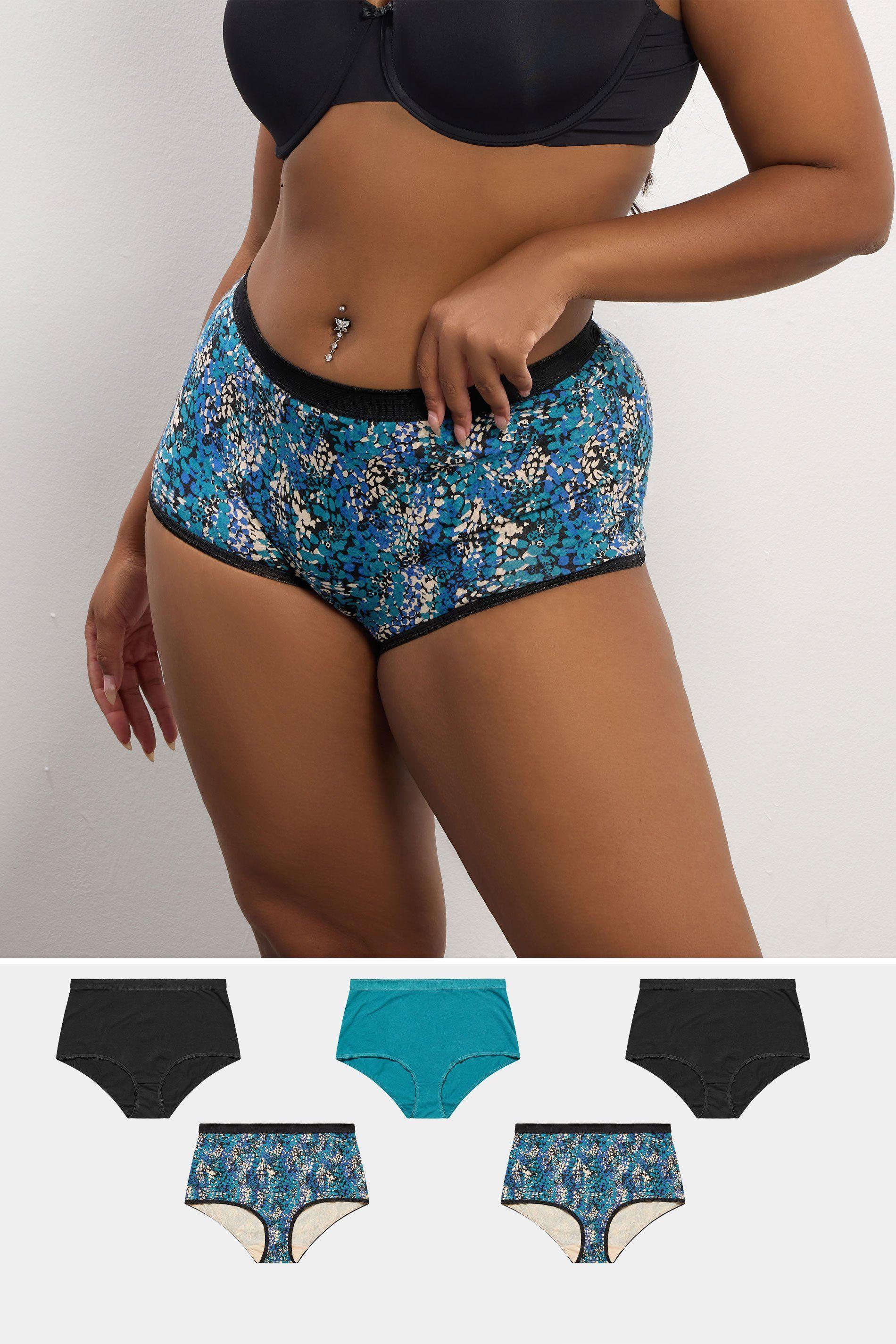 5 Pack Snake Print Full Briefs by YOURS