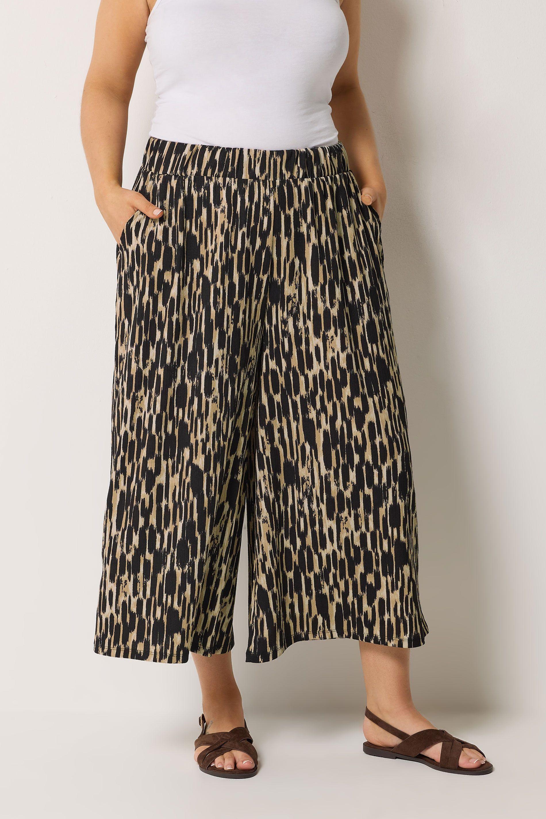 Abstract Cropped Trousers by YOURS
