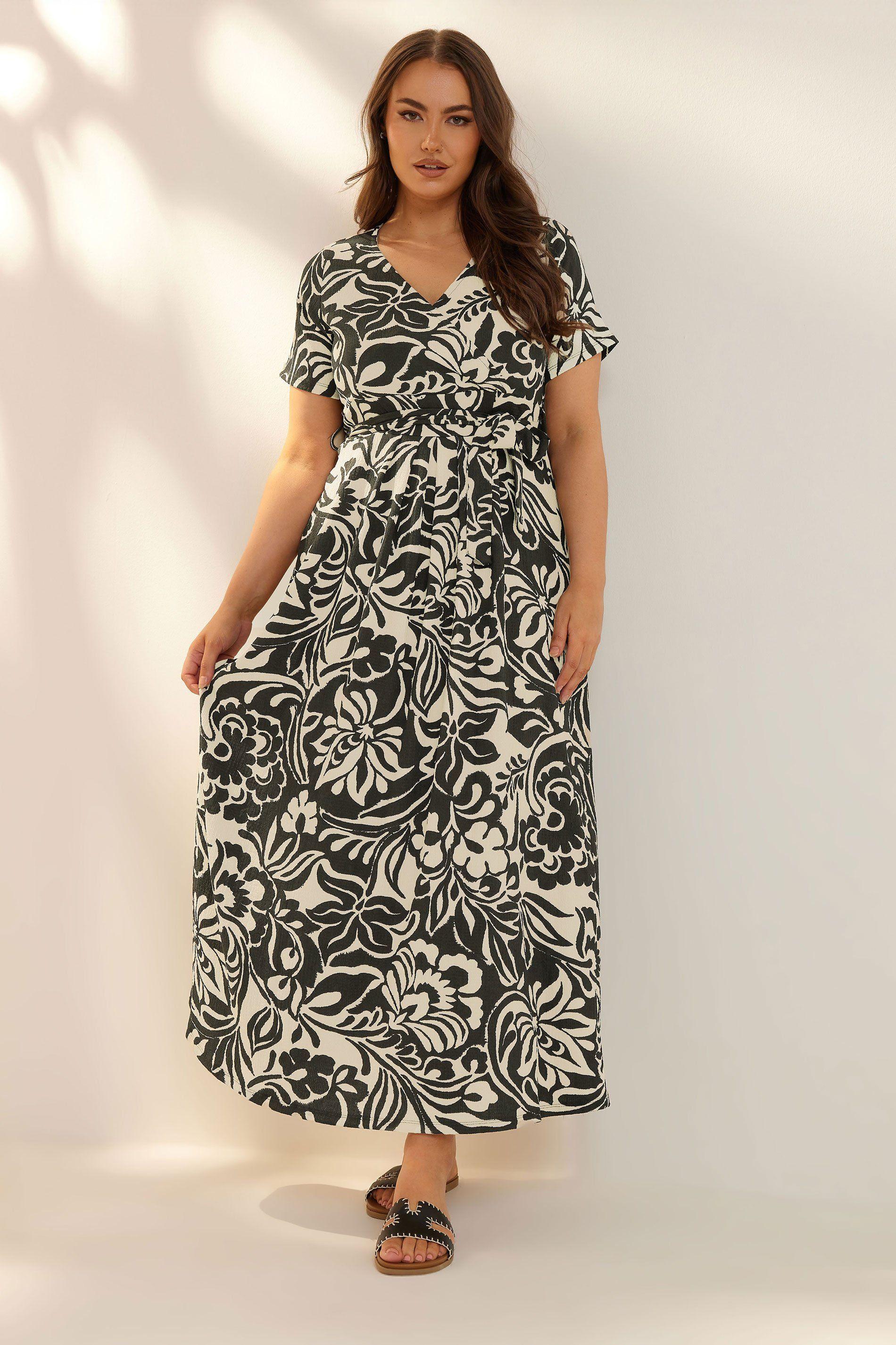 Abstract Floral Maxi Wrap Dress by YOURS
