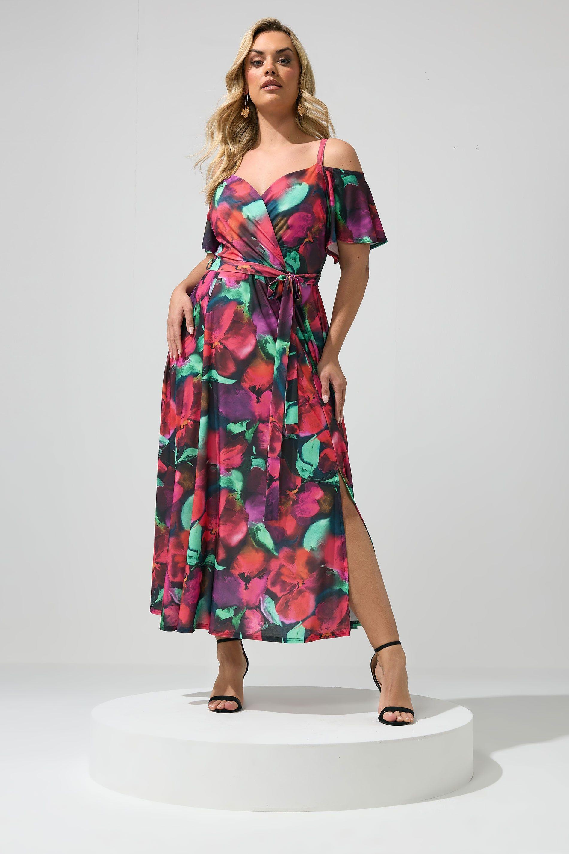 Abstract Floral Print Maxi Dress by YOURS