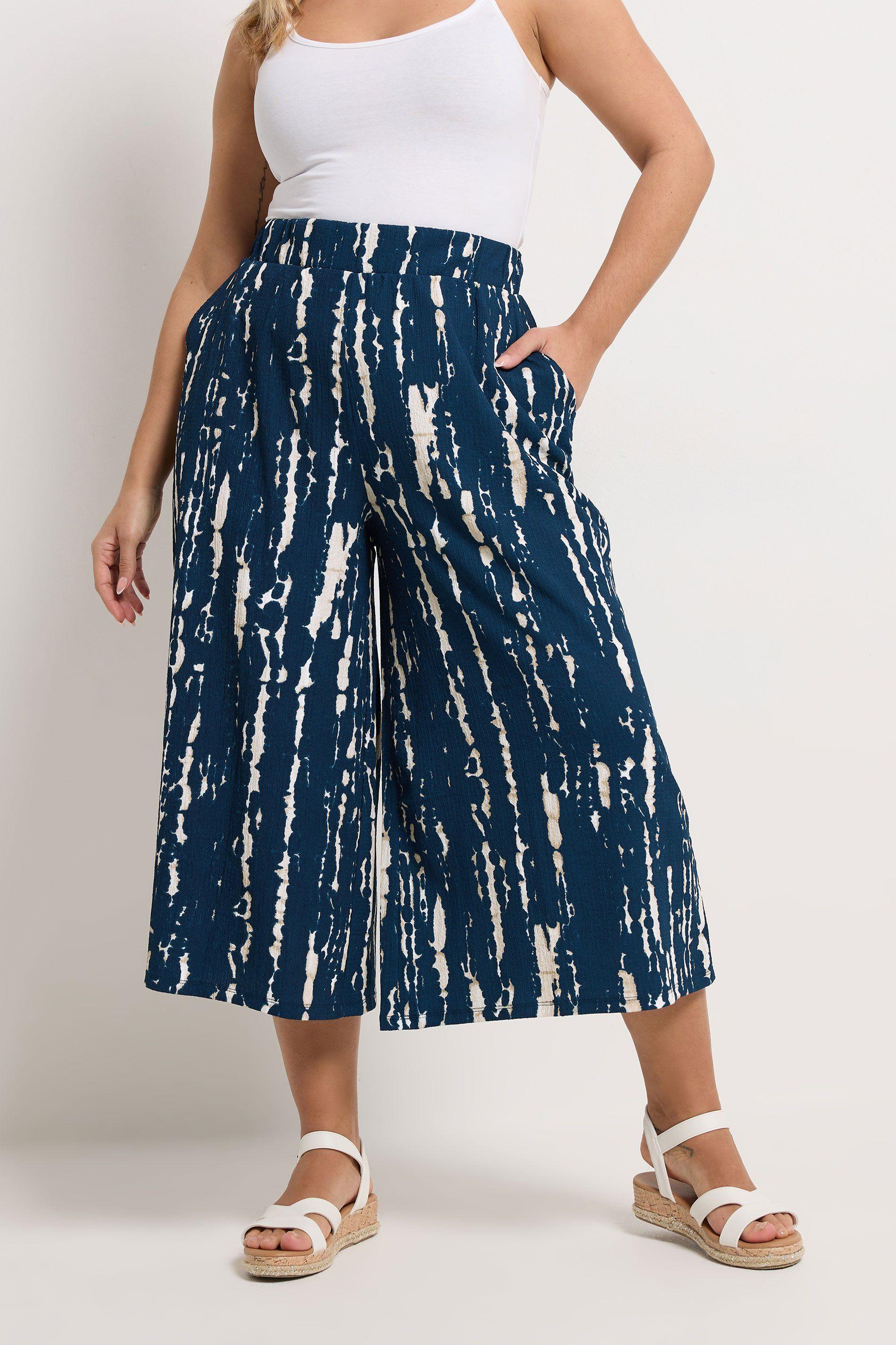 Abstract Pull On Wide Leg Trousers by YOURS