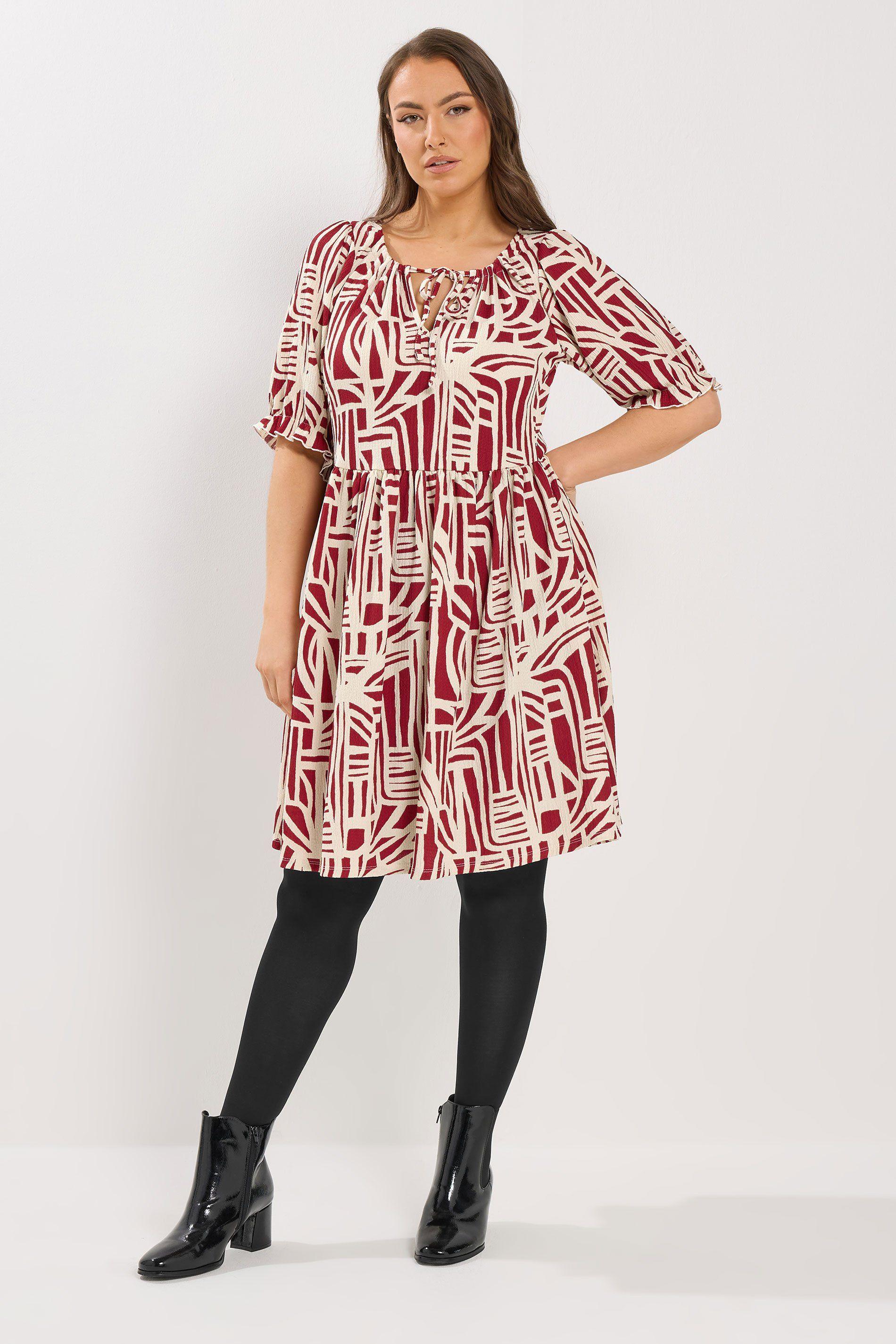 Abstract Tie Neck Dress by YOURS