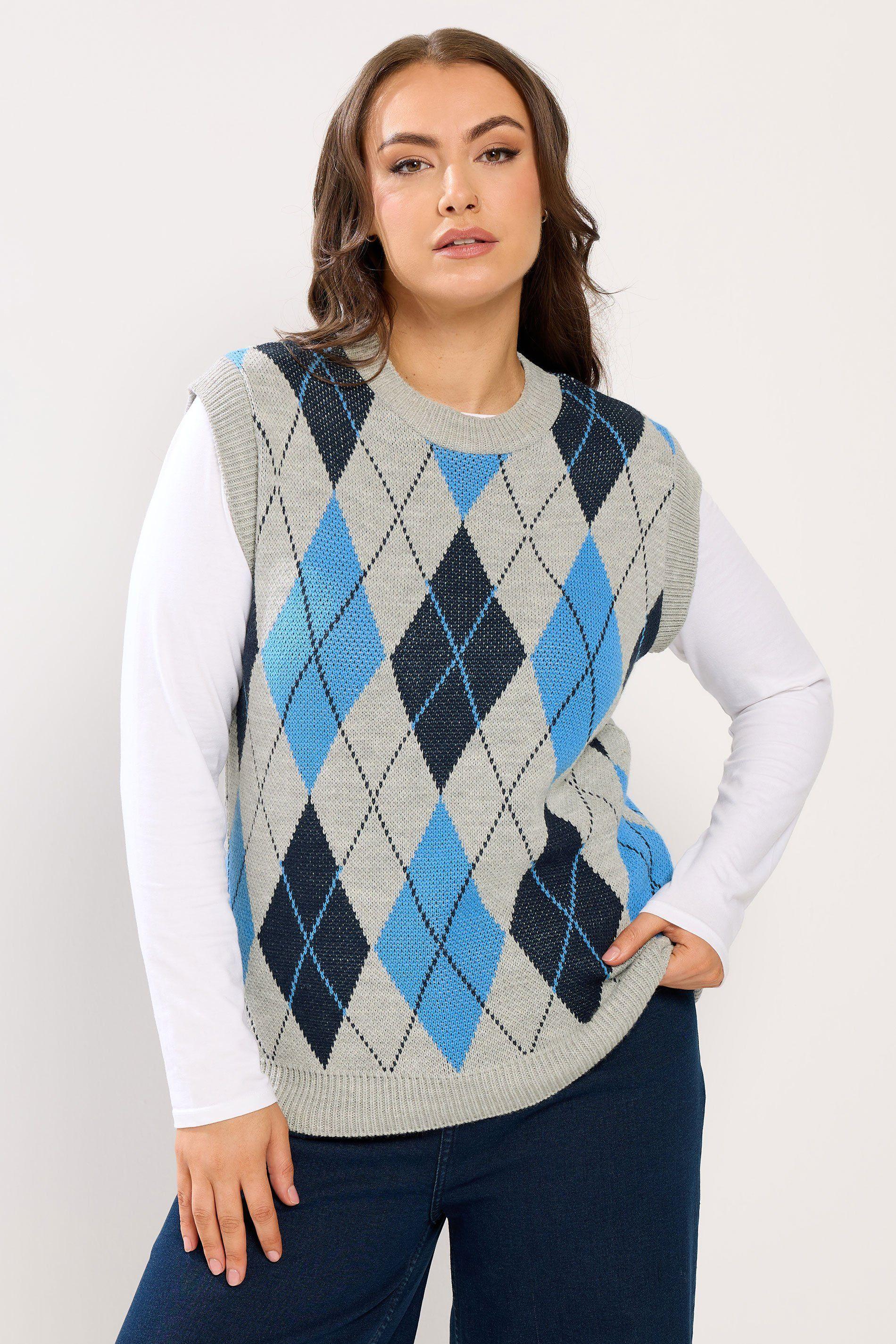 Argyle Knitted Vest Top by YOURS