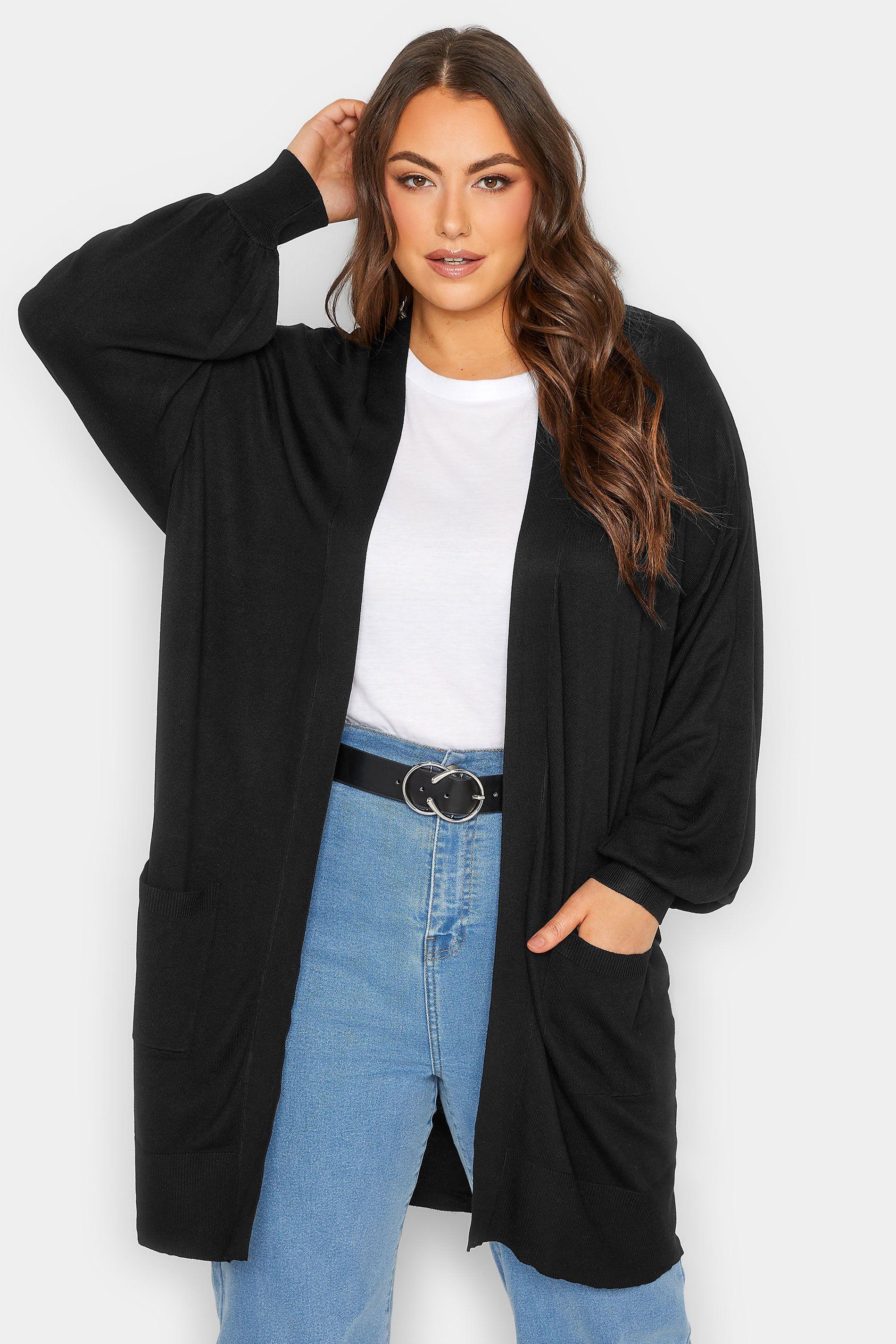 Balloon Sleeve Fine Knit Cardigan by YOURS