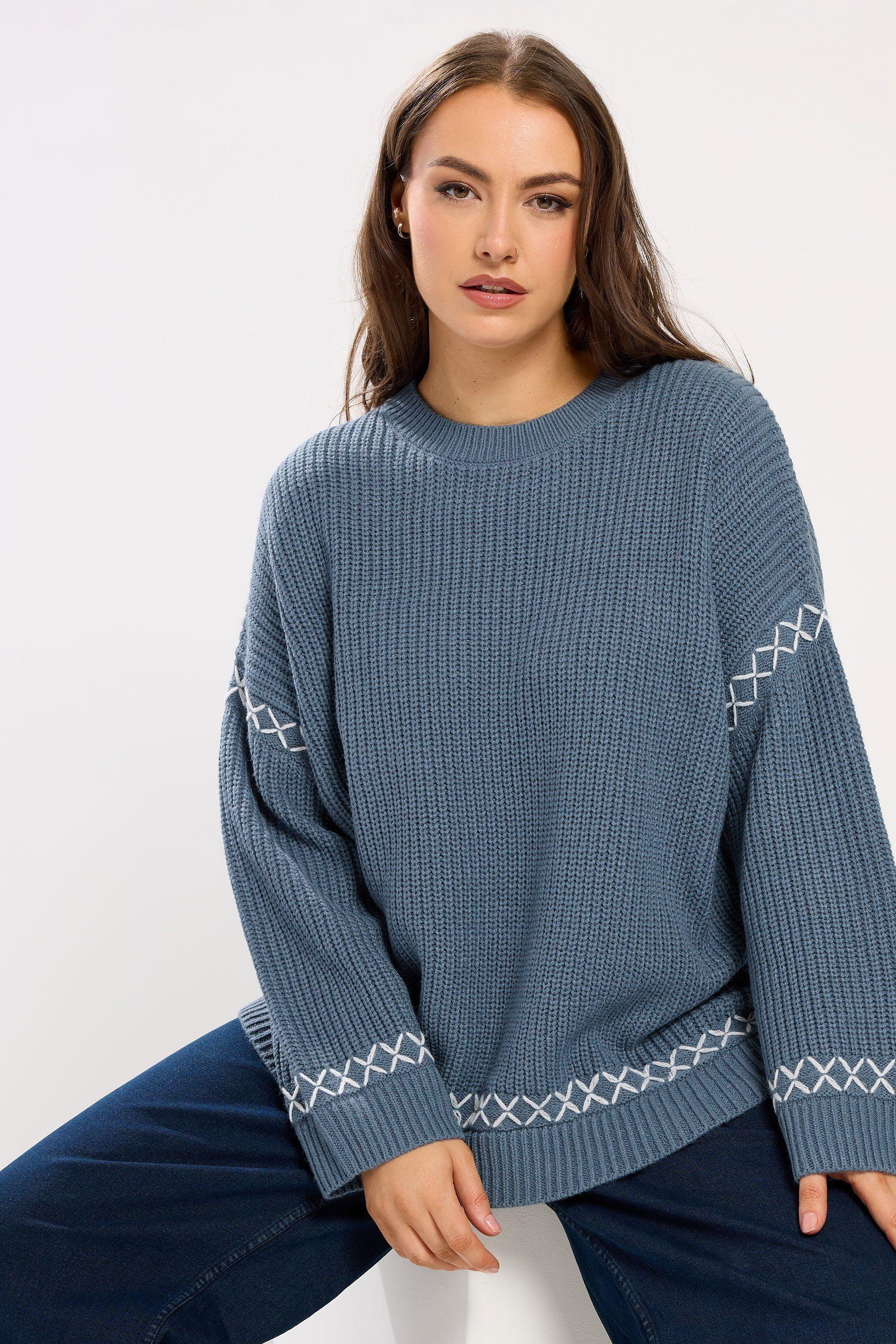 Blanket Stitch Jumper by YOURS