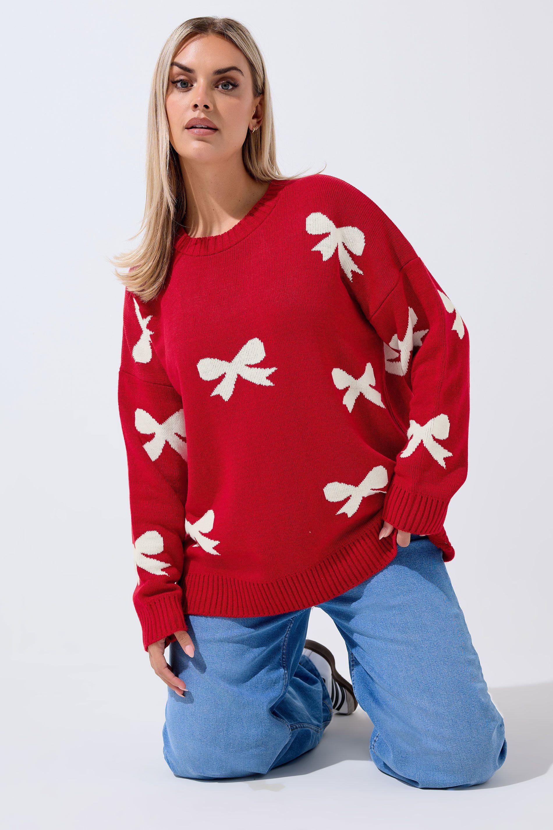 Bow Knitted Jumper by YOURS