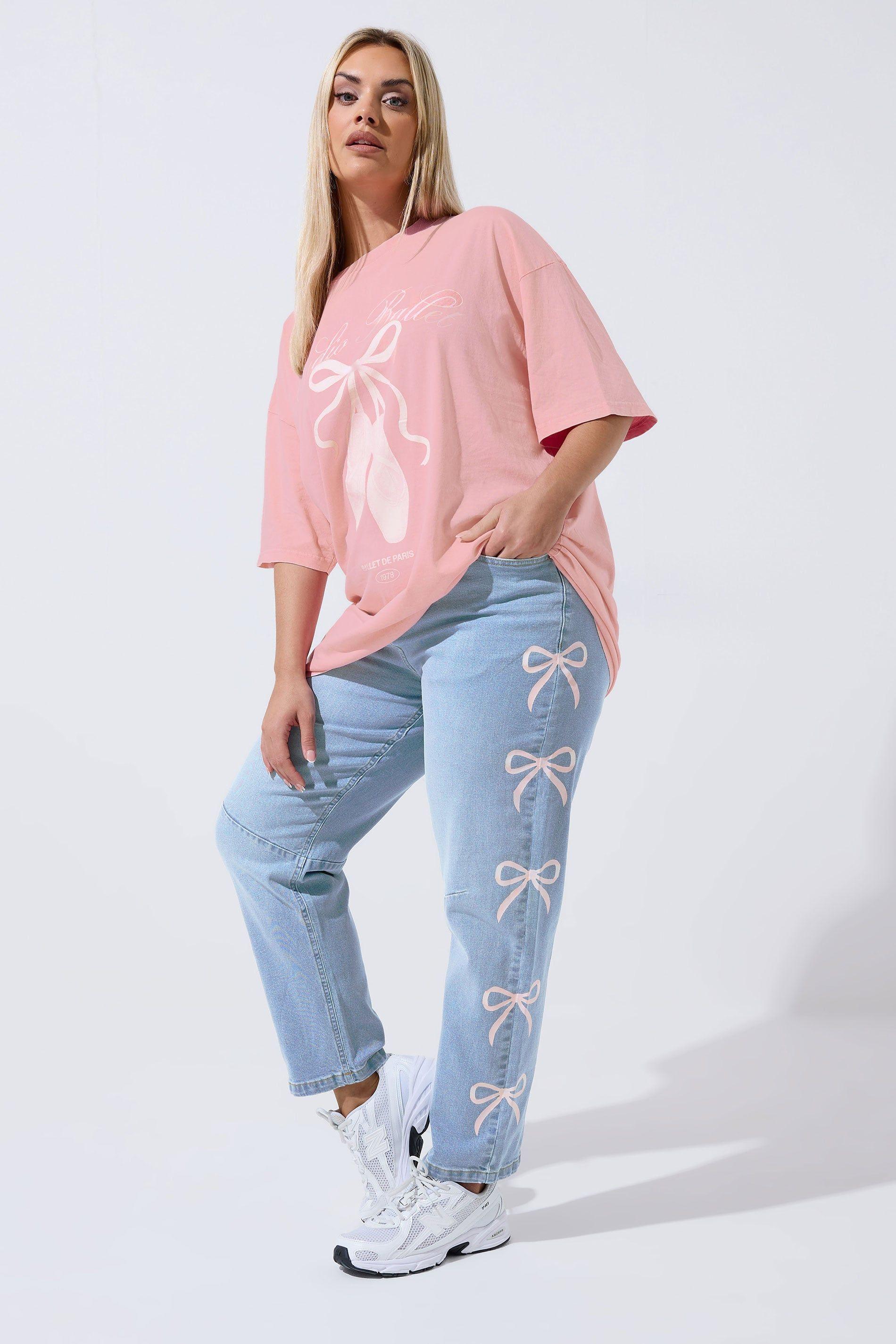 Bow Printed Wide Leg Jeans by YOURS