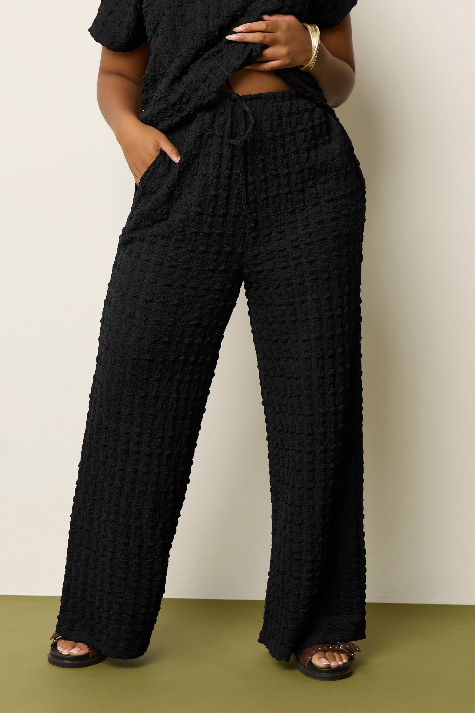 Bubble Textured Wide Leg Trousers by YOURS