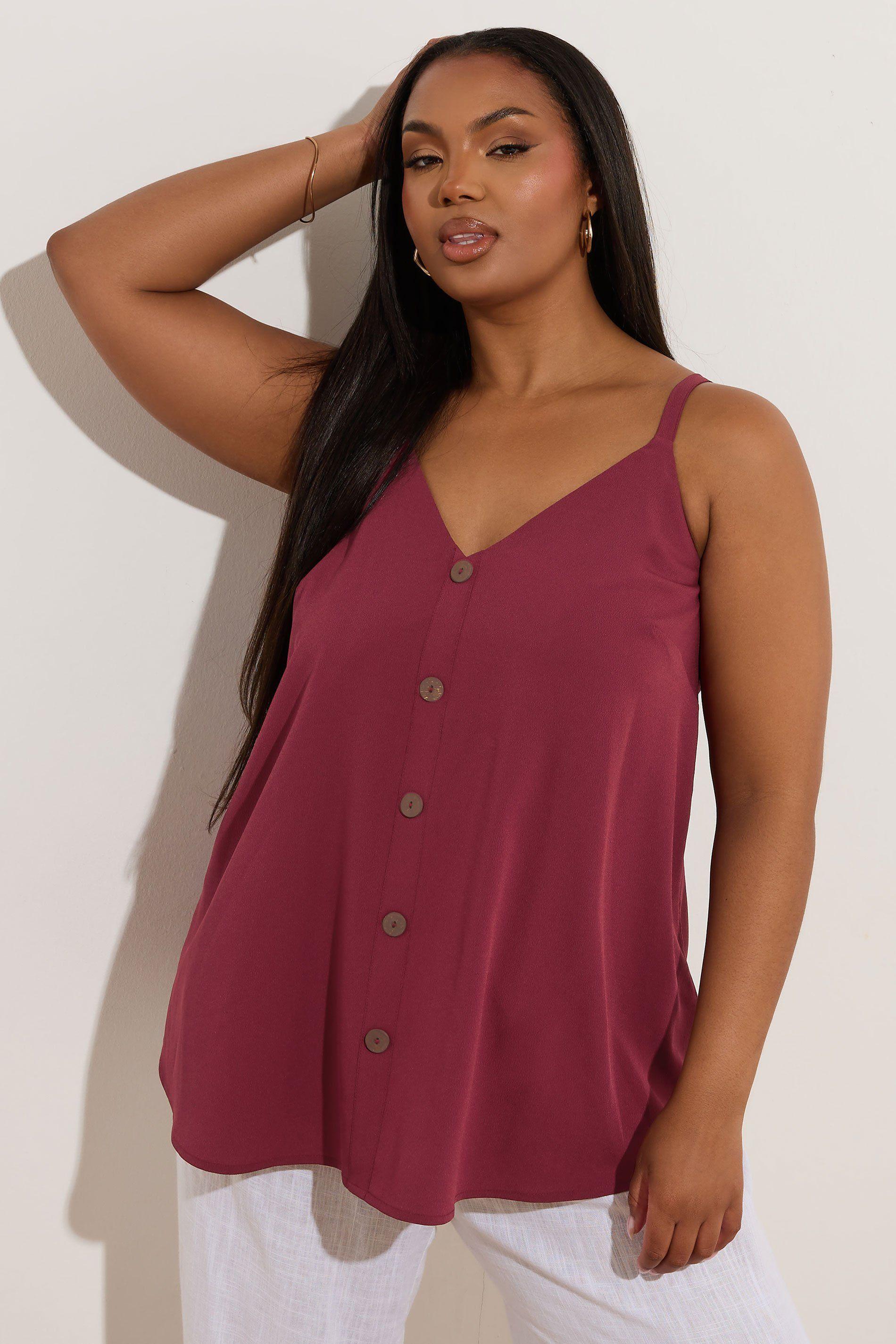 Button Front Cami Top by YOURS
