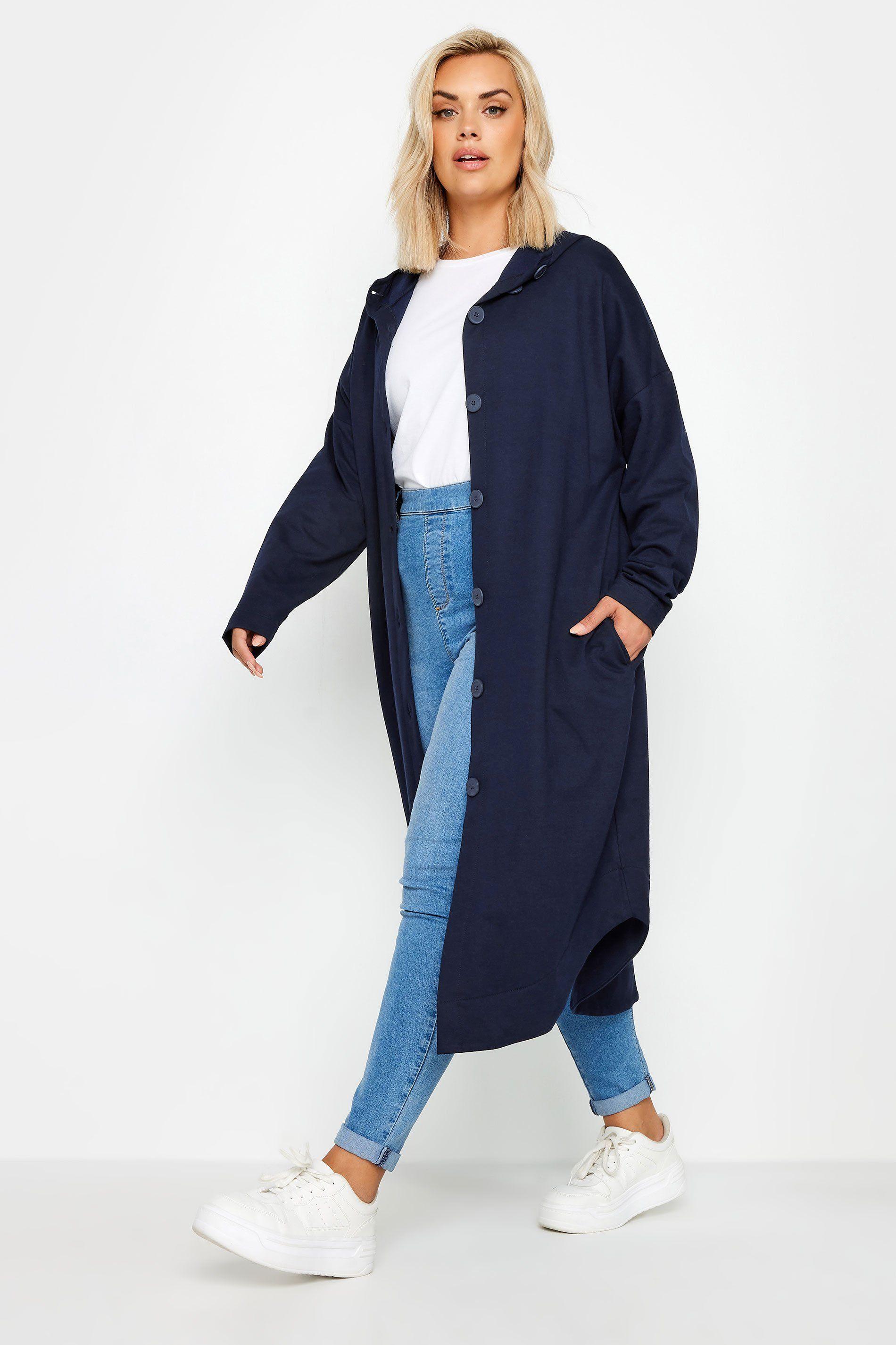 Buttoned Through Hooded Maxi Jacket by YOURS