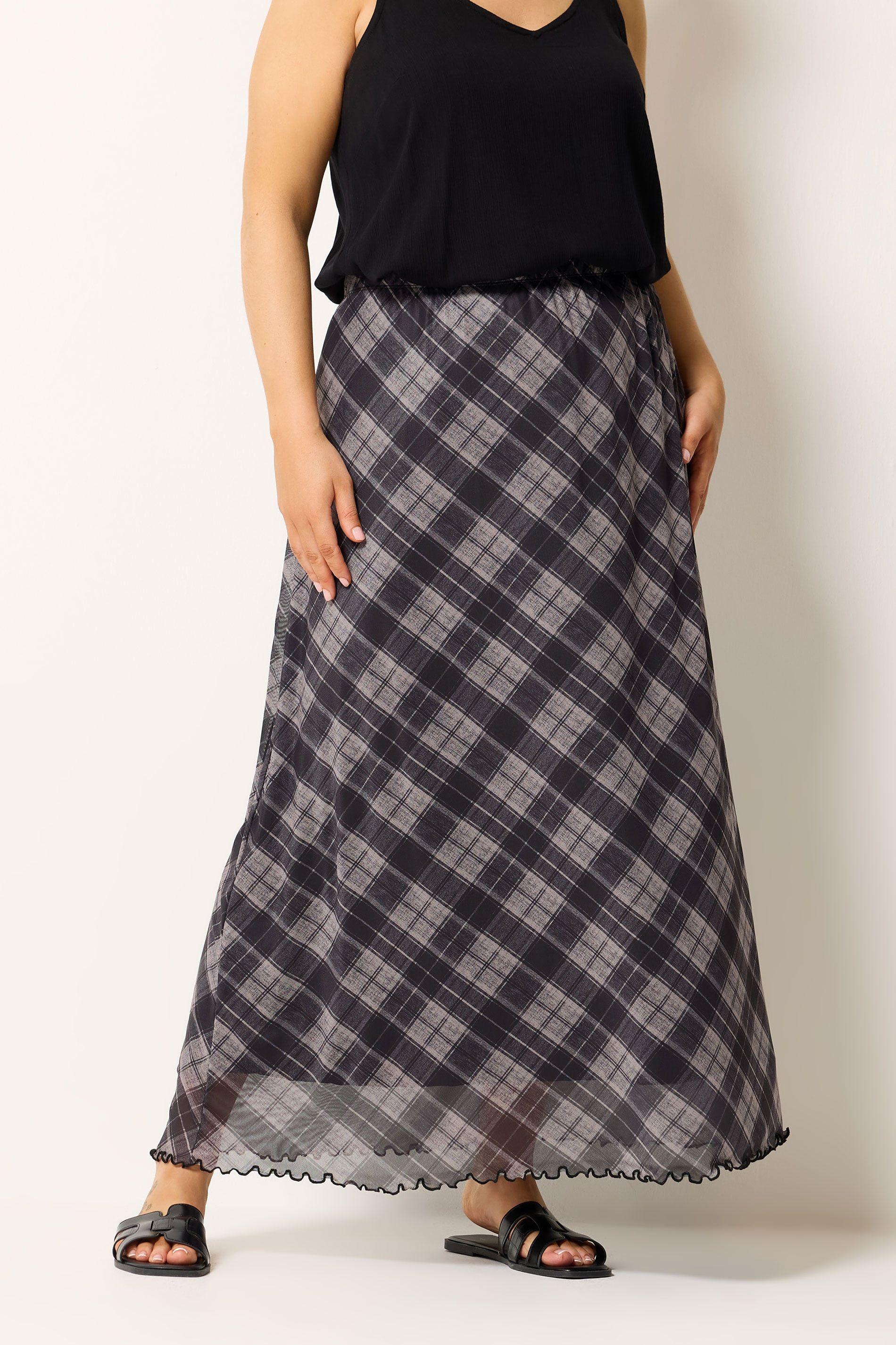 Check Mesh Skirt by YOURS