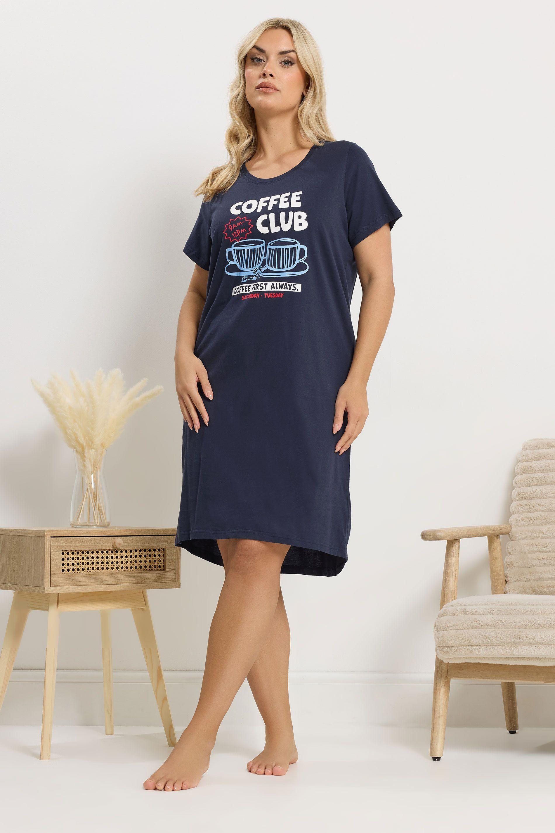 'Coffee Club' Dipped Back Nightdress by YOURS