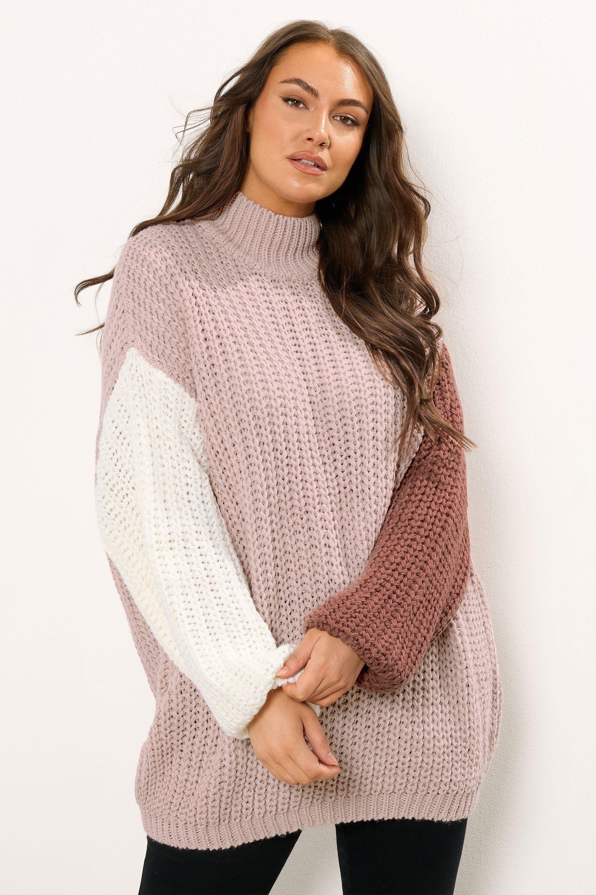 Colourblock Knitted Jumper by YOURS